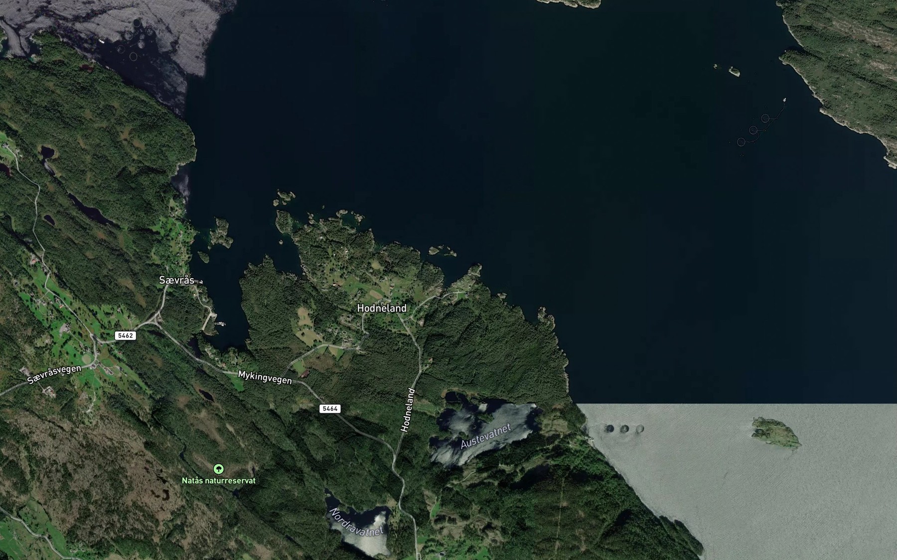 Satellite map of the Hodnelandsvagen,s