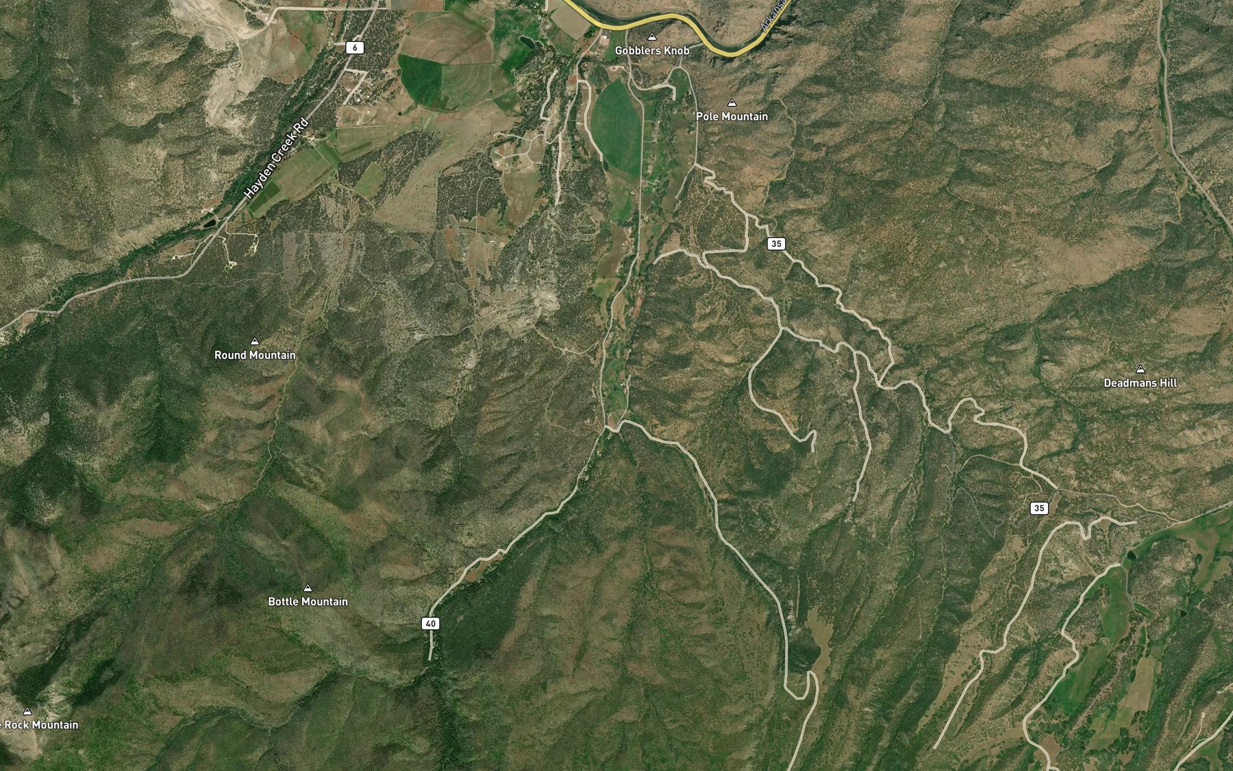 Satellite map of the Little Cottonwood Creek
