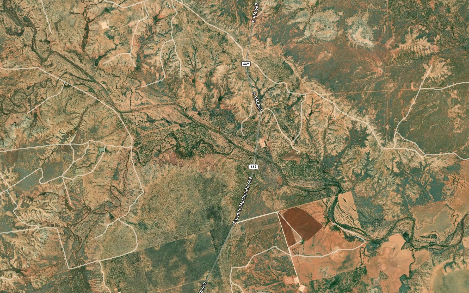 Satellite map of the Rattlesnake Creek
