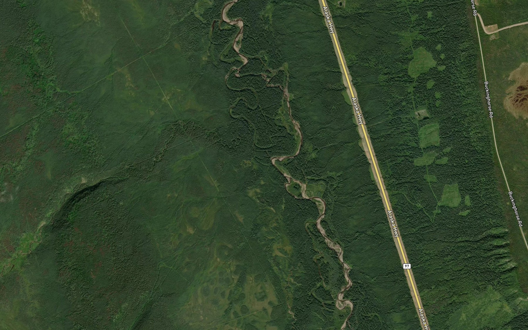 Satellite map of the Akluky Creek