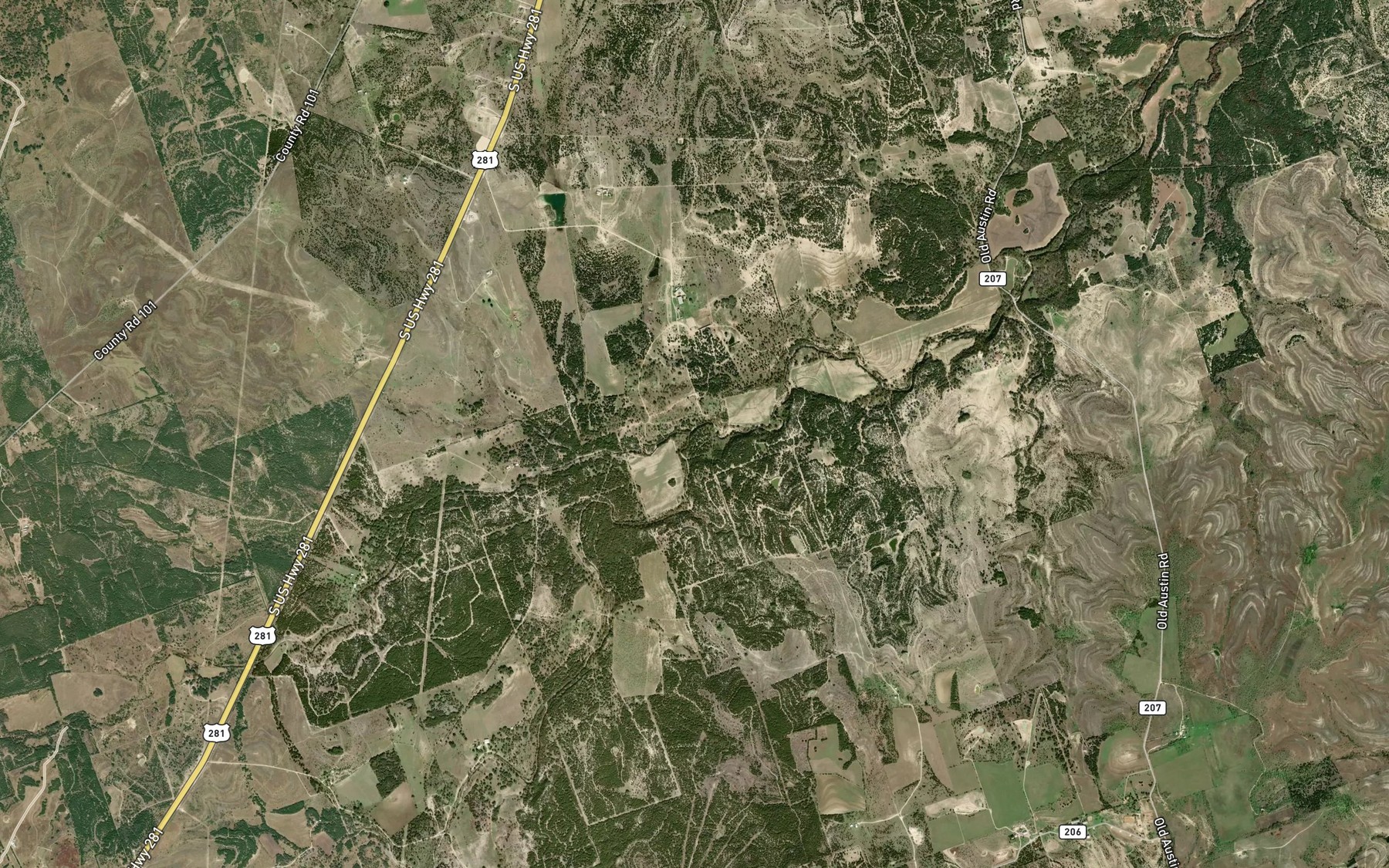 Satellite map of the North Mesquite Creek