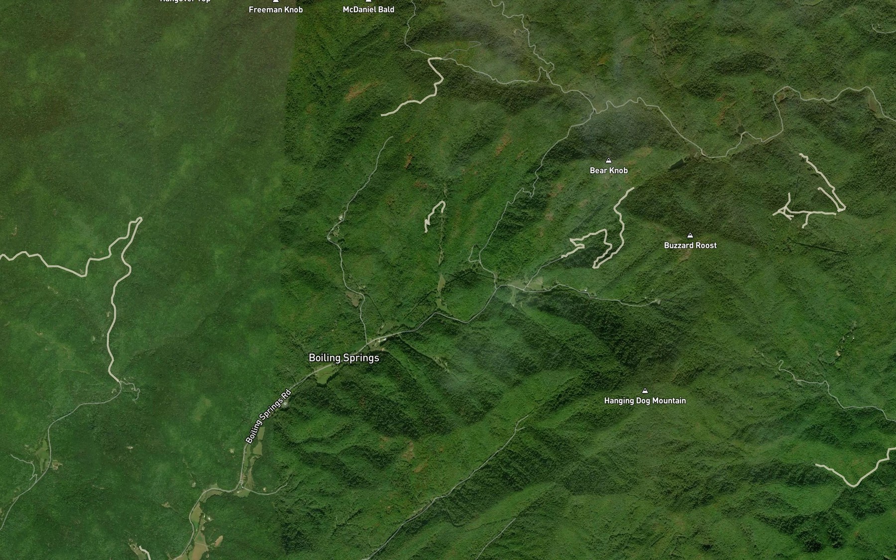 Satellite map of the Woody Branch