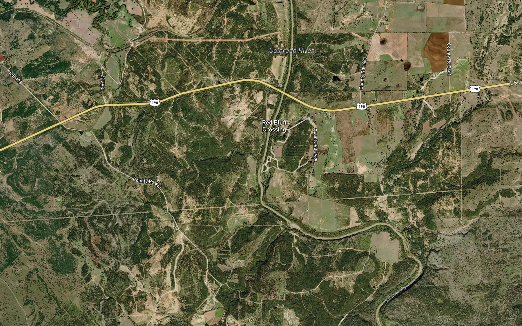 Satellite map of the Traywick Branch