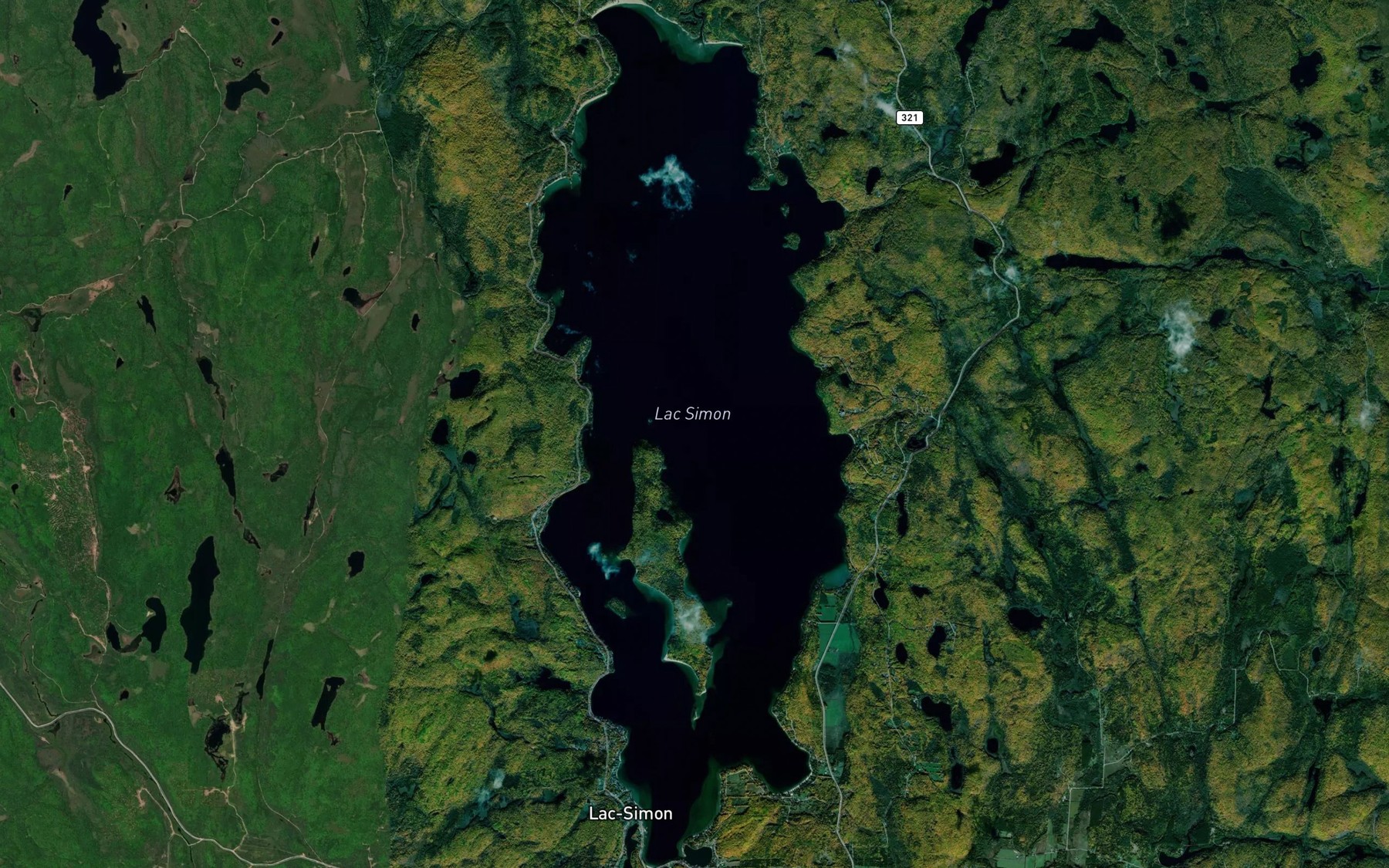 Satellite map of the Lac Simon