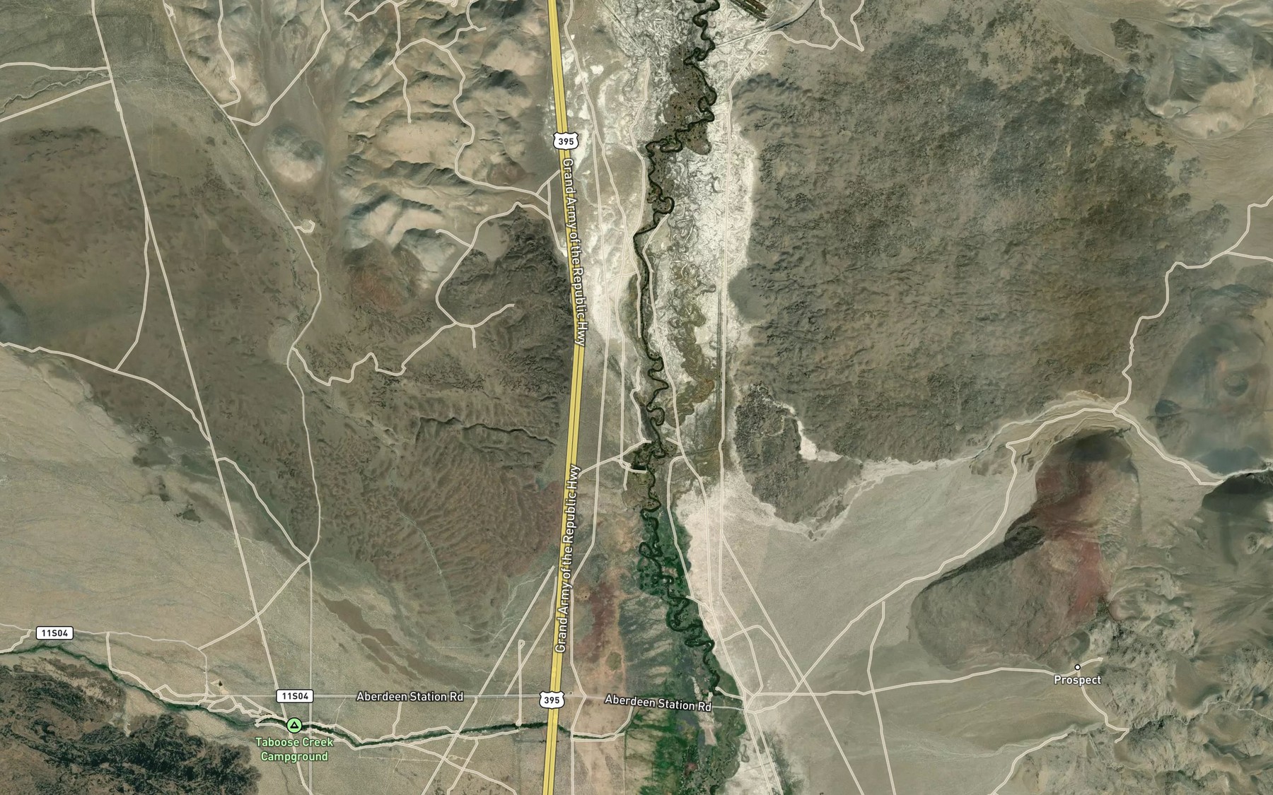Satellite map of the Big Seeley Spring