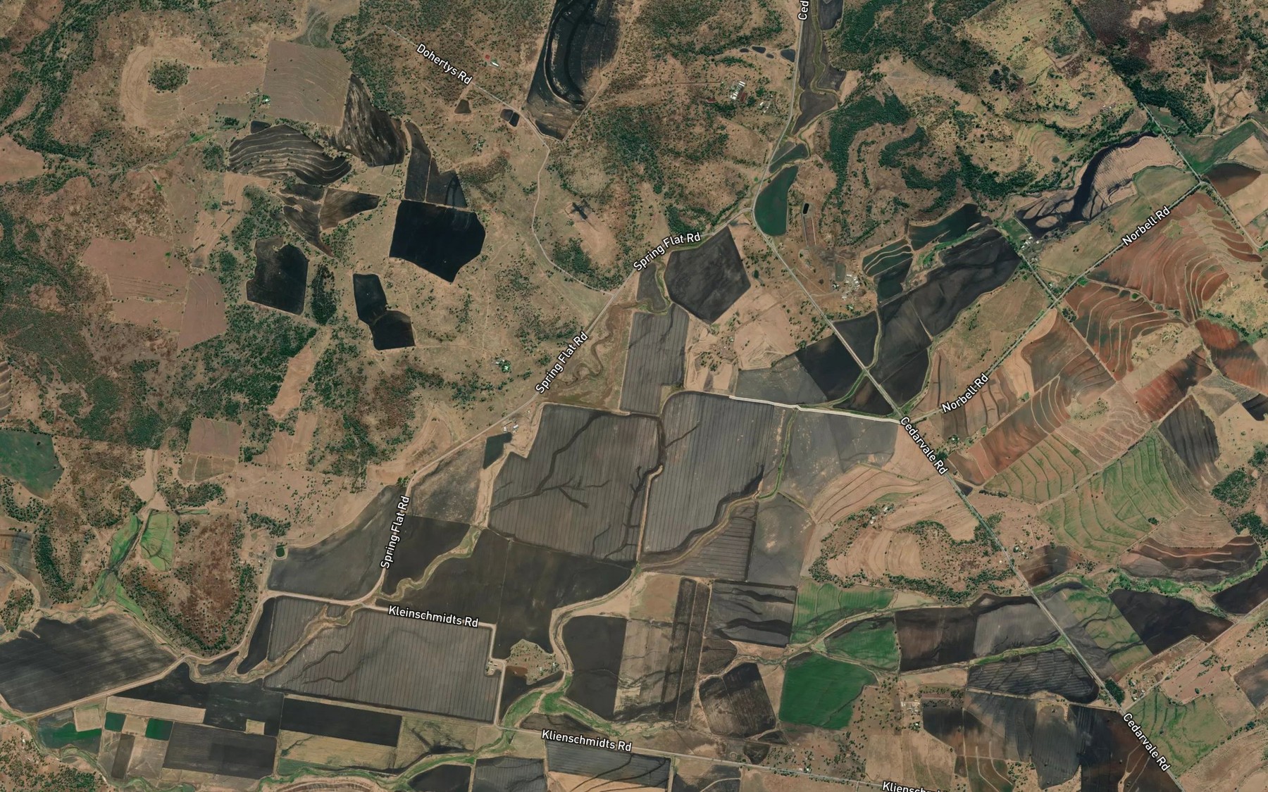 Satellite map of the Walkers Creek