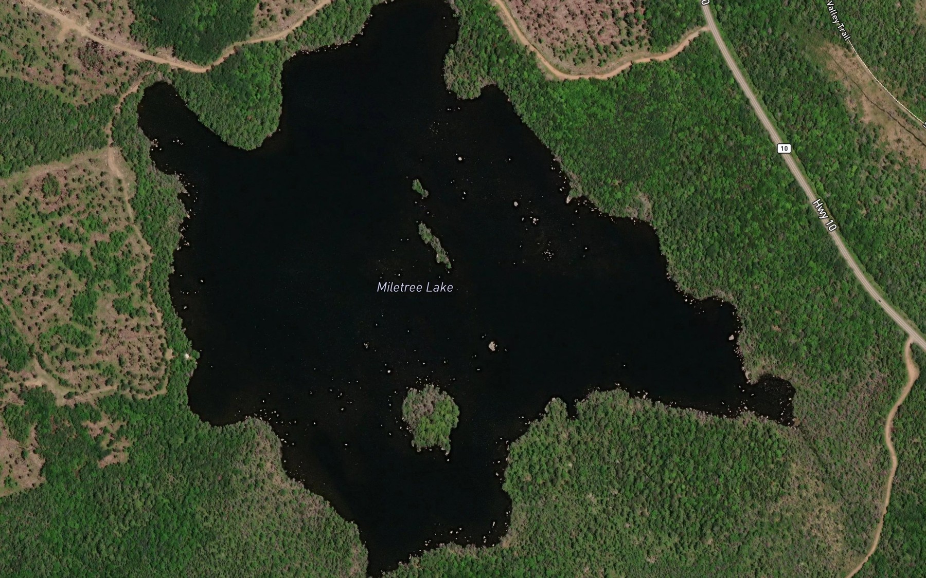 Satellite map of the Miletree Lake