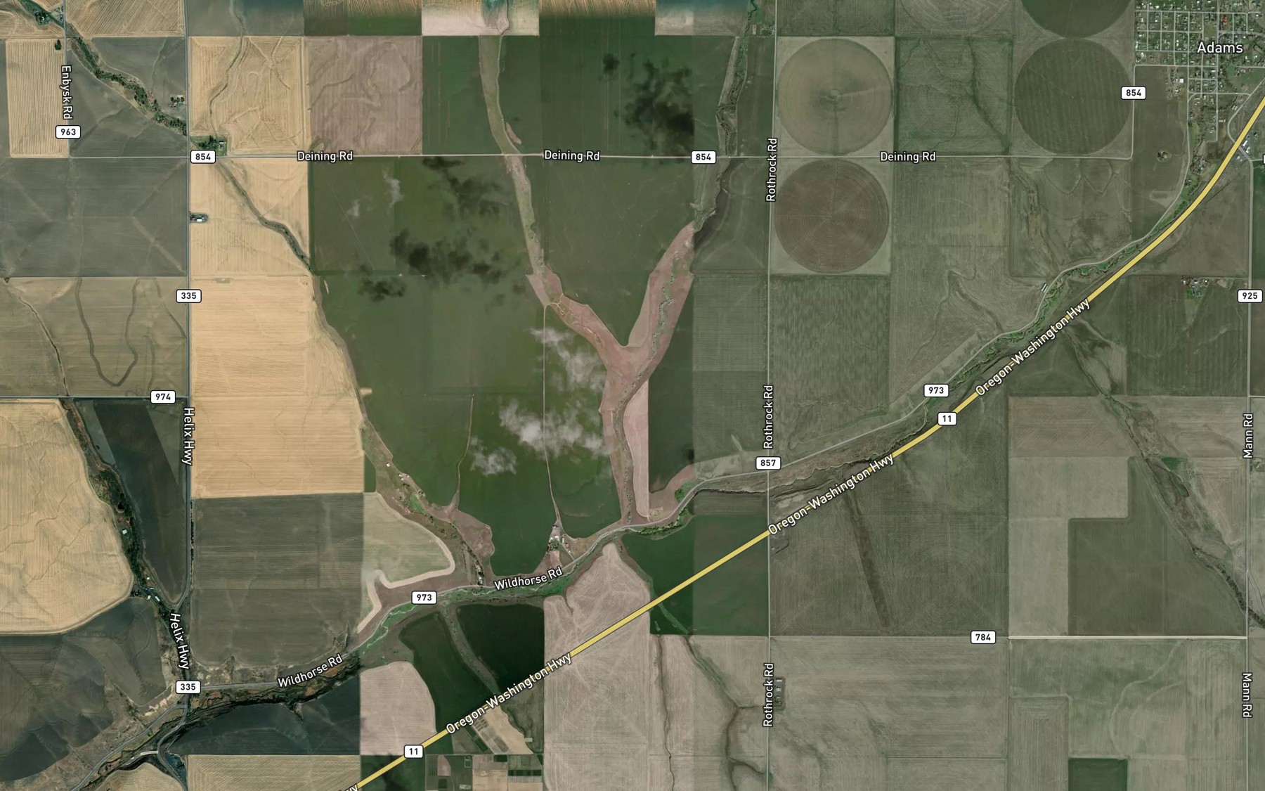 Satellite map of the West Fork Greasewood Creek