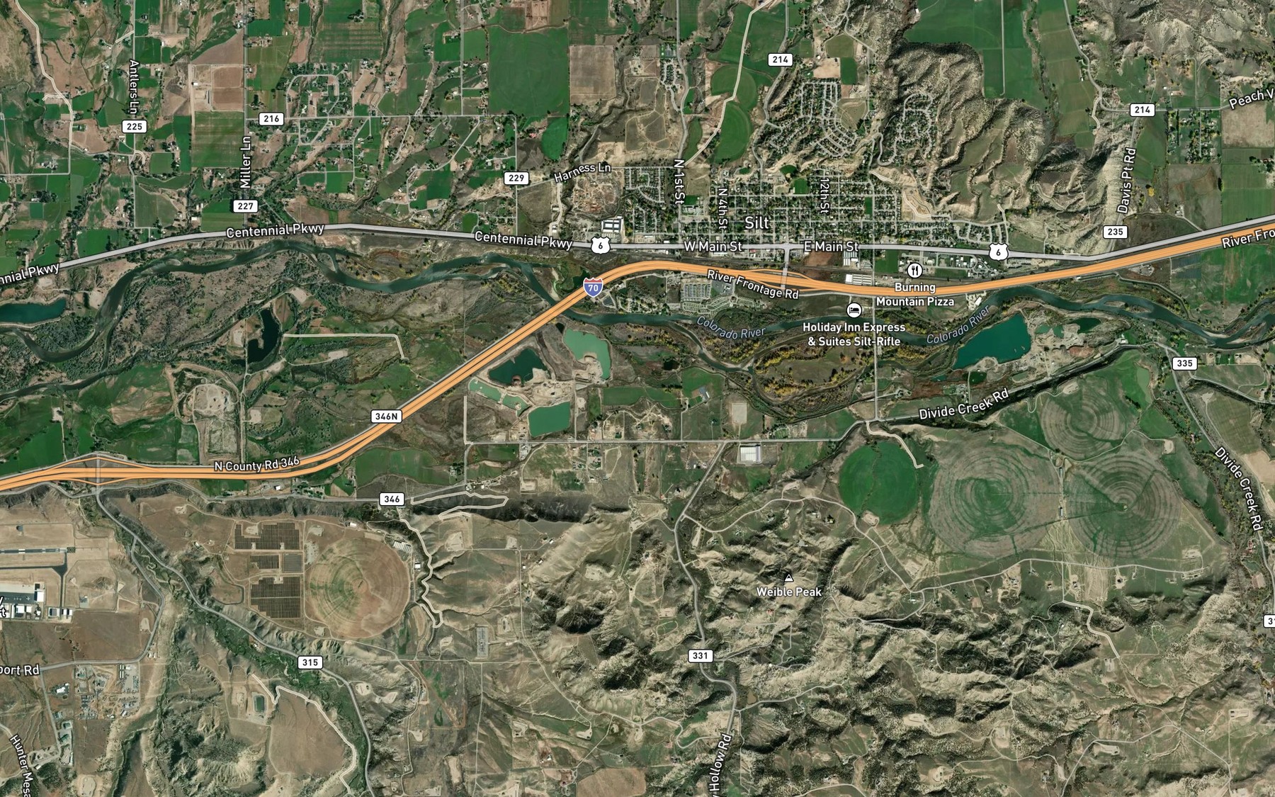 Satellite map of the Rising Sun Ditch