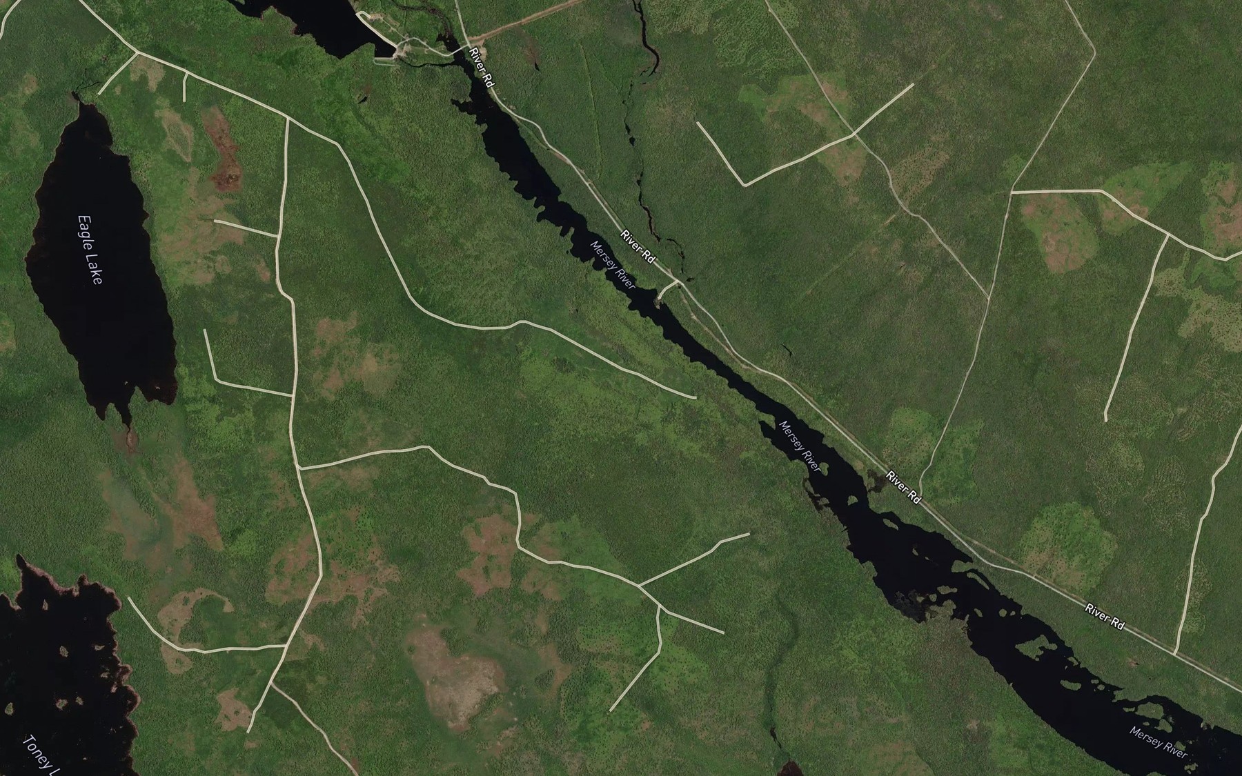 Satellite map of the Nine Mile Brook