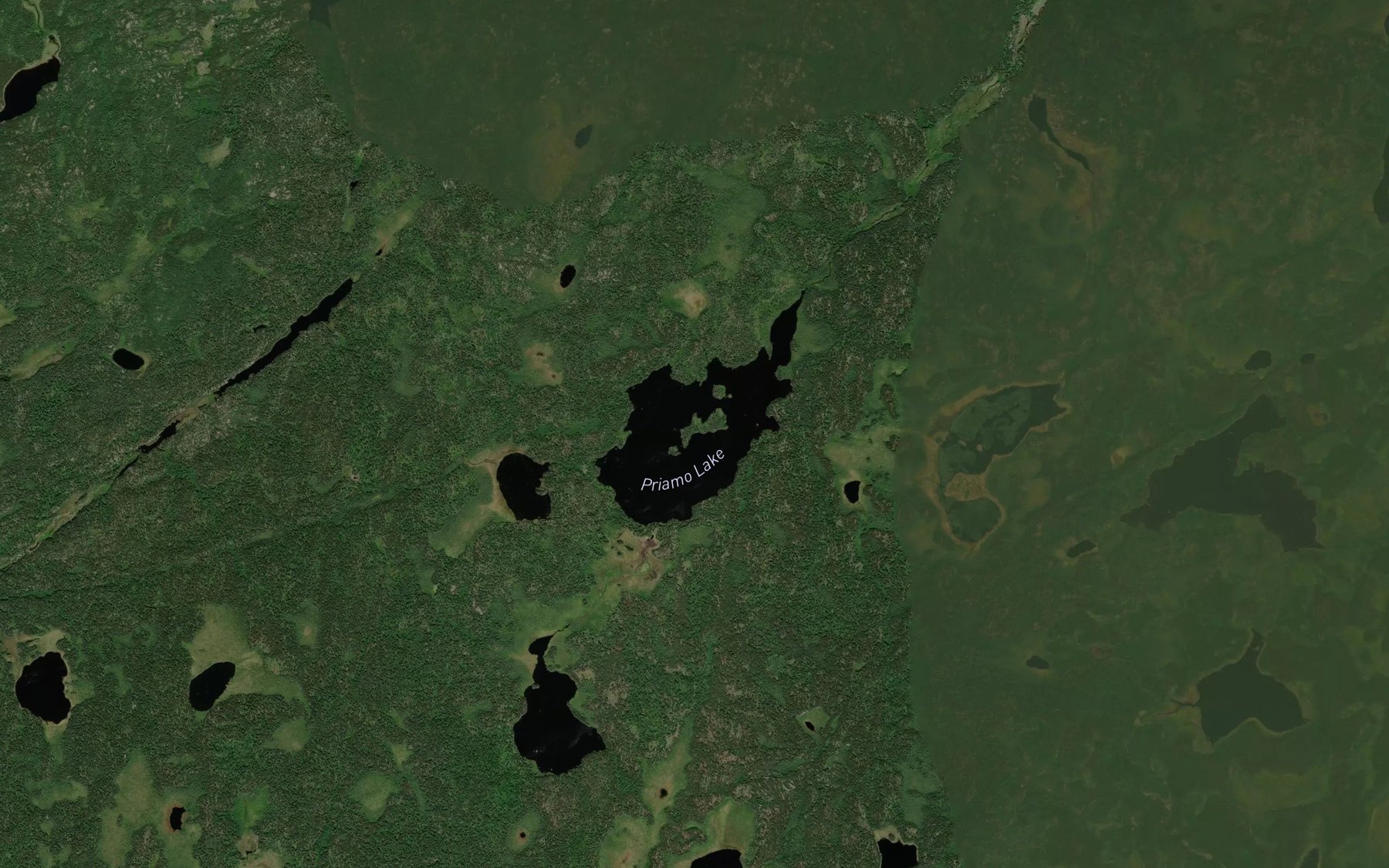 Satellite map of the Priamo Lake