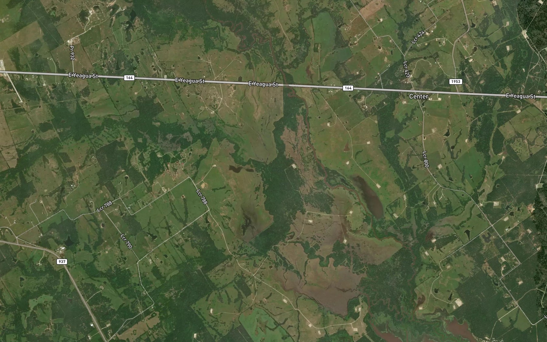 Satellite map of the Faulkenberry Creek