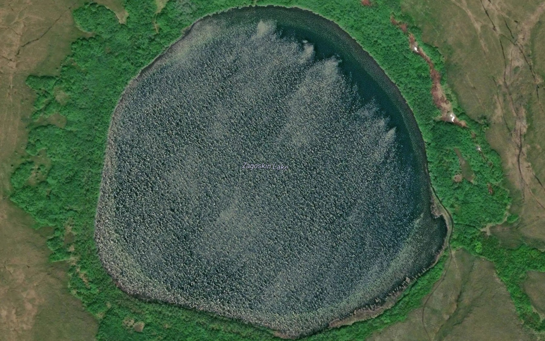 Satellite map of the Zagoskin Lake