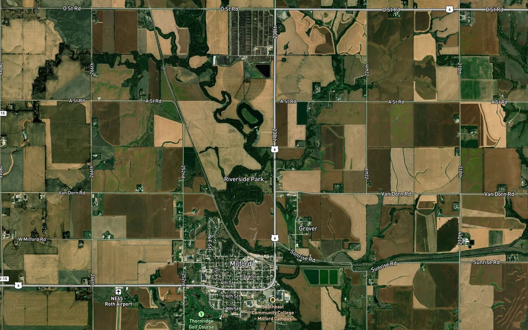 Satellite map of the Wolf Creek