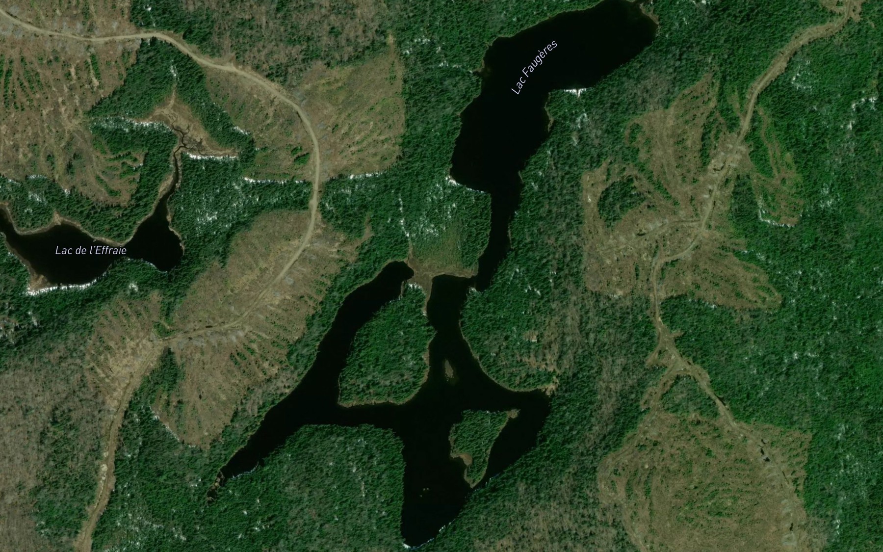 Satellite map of the Lac Faugeres