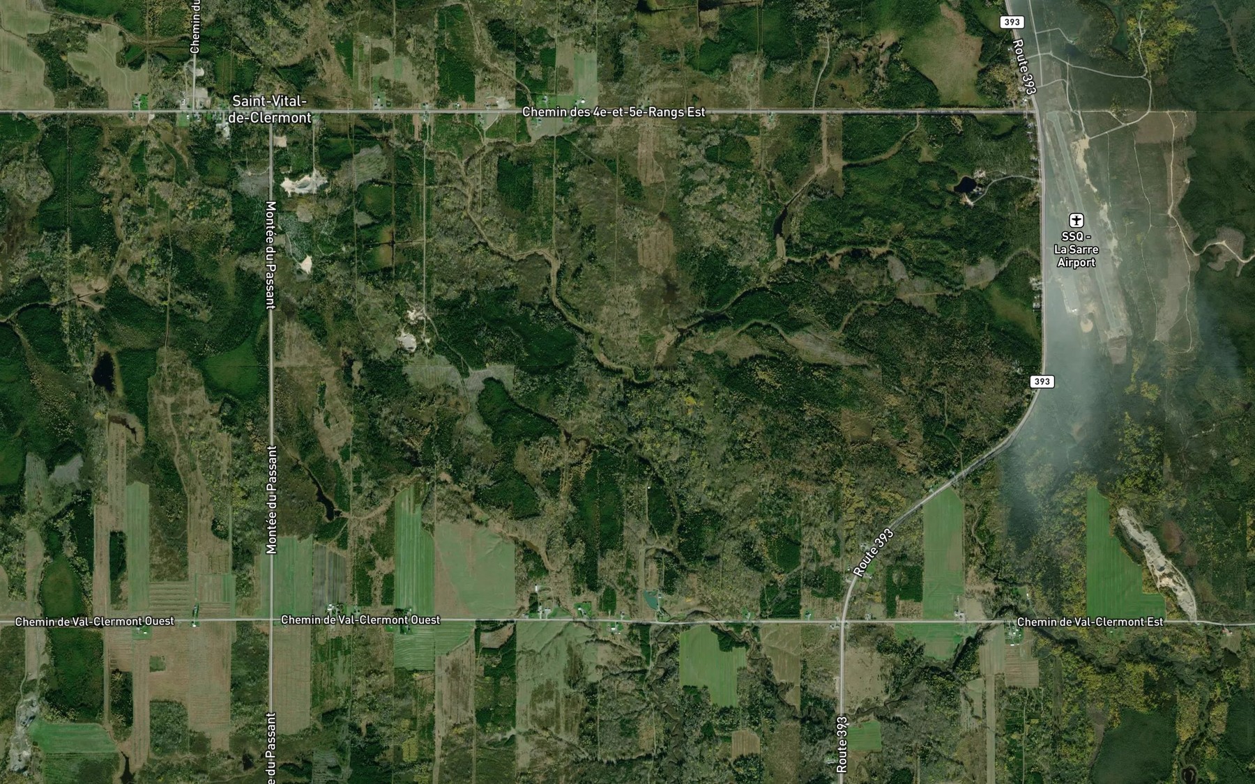Satellite map of the Branche Viau