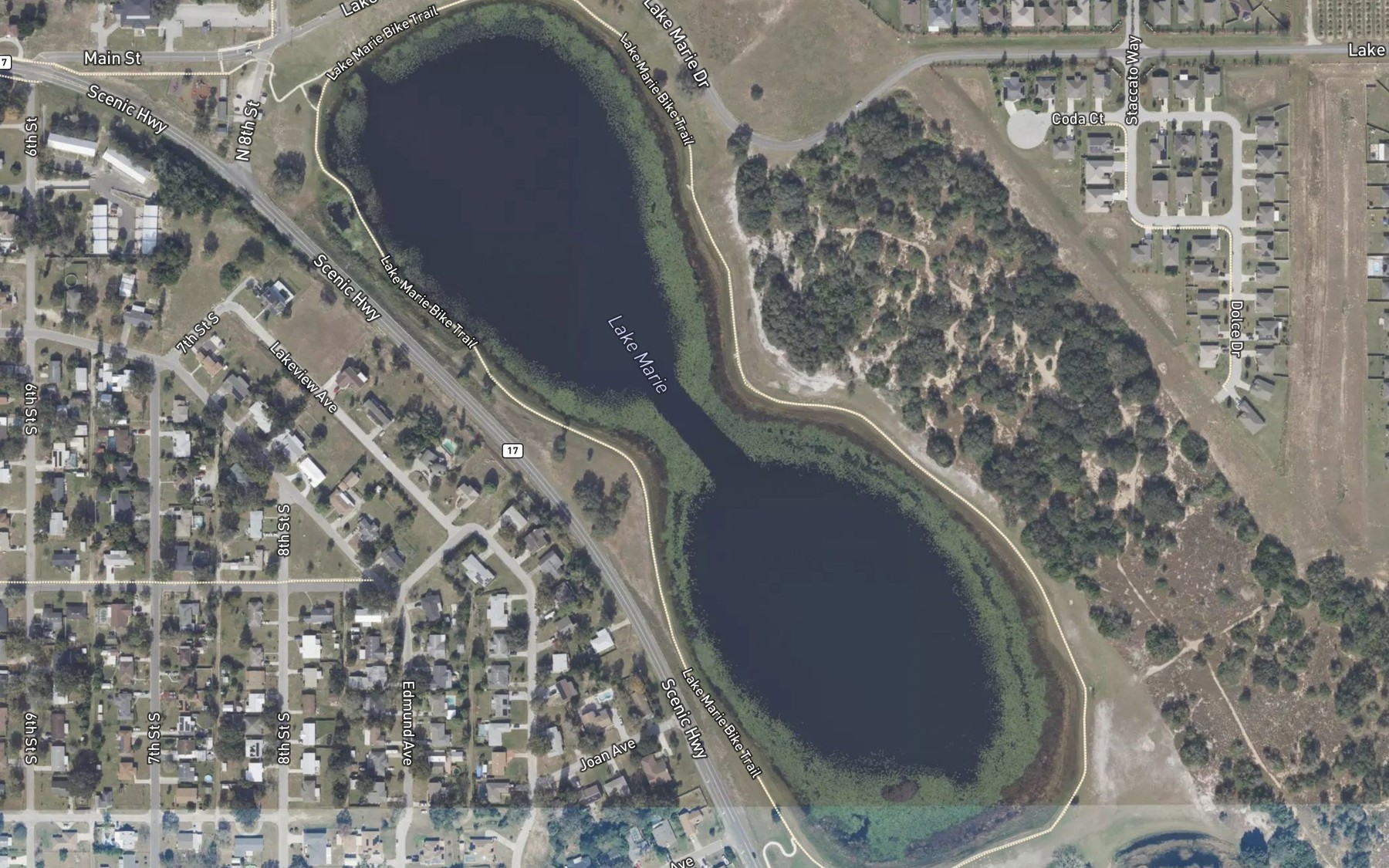 Satellite map of the Lake Marie