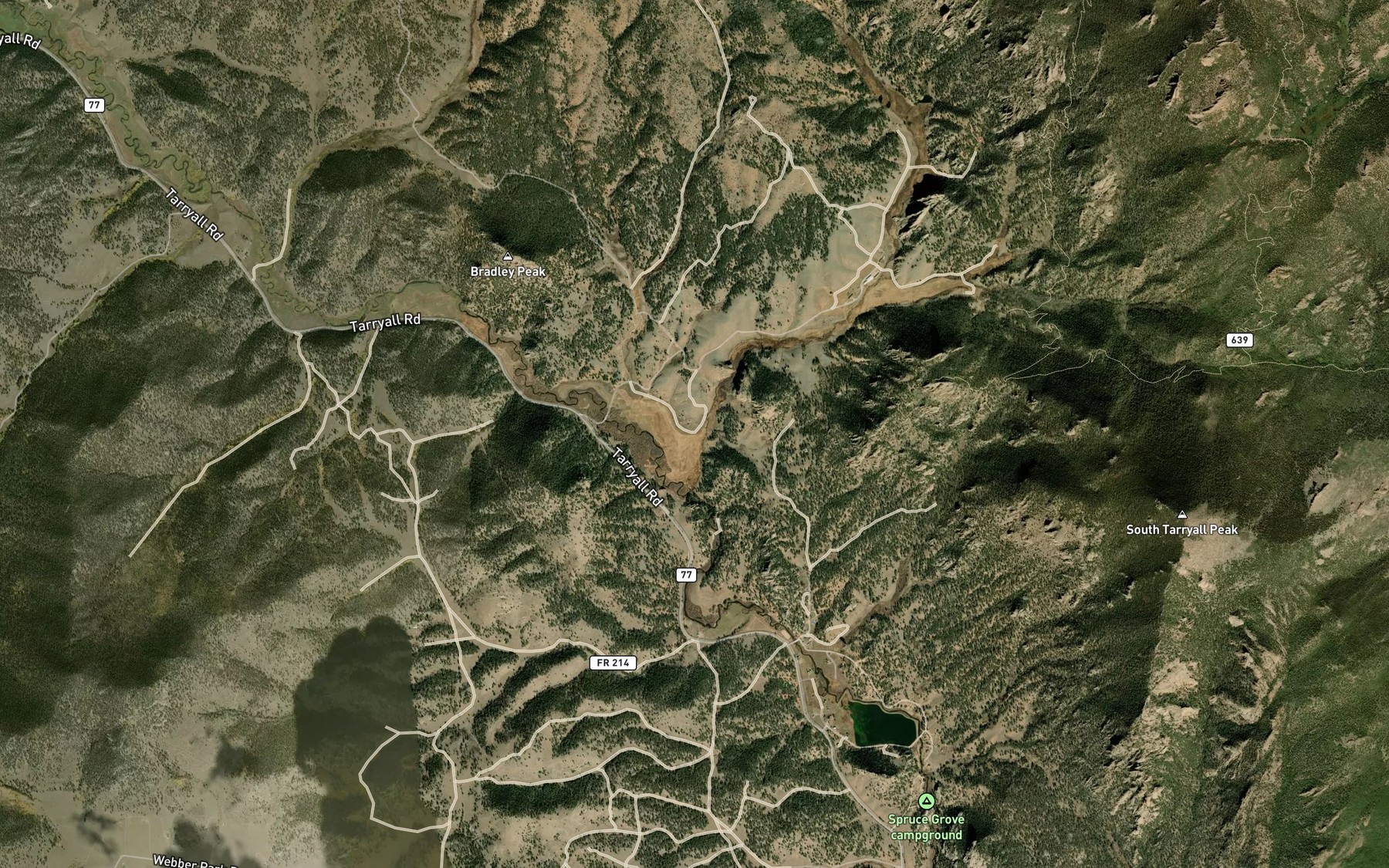 Satellite map of the Hay Creek Ditch