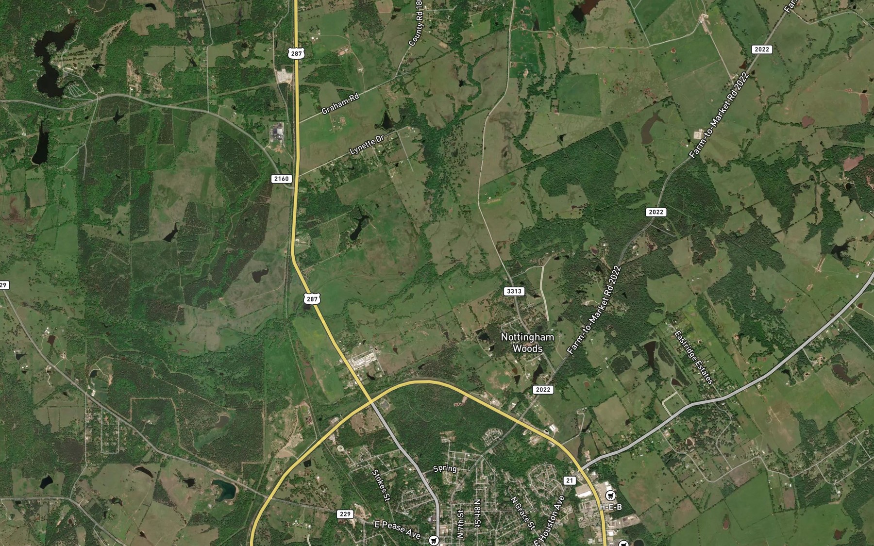 Satellite map of the Sands Branch