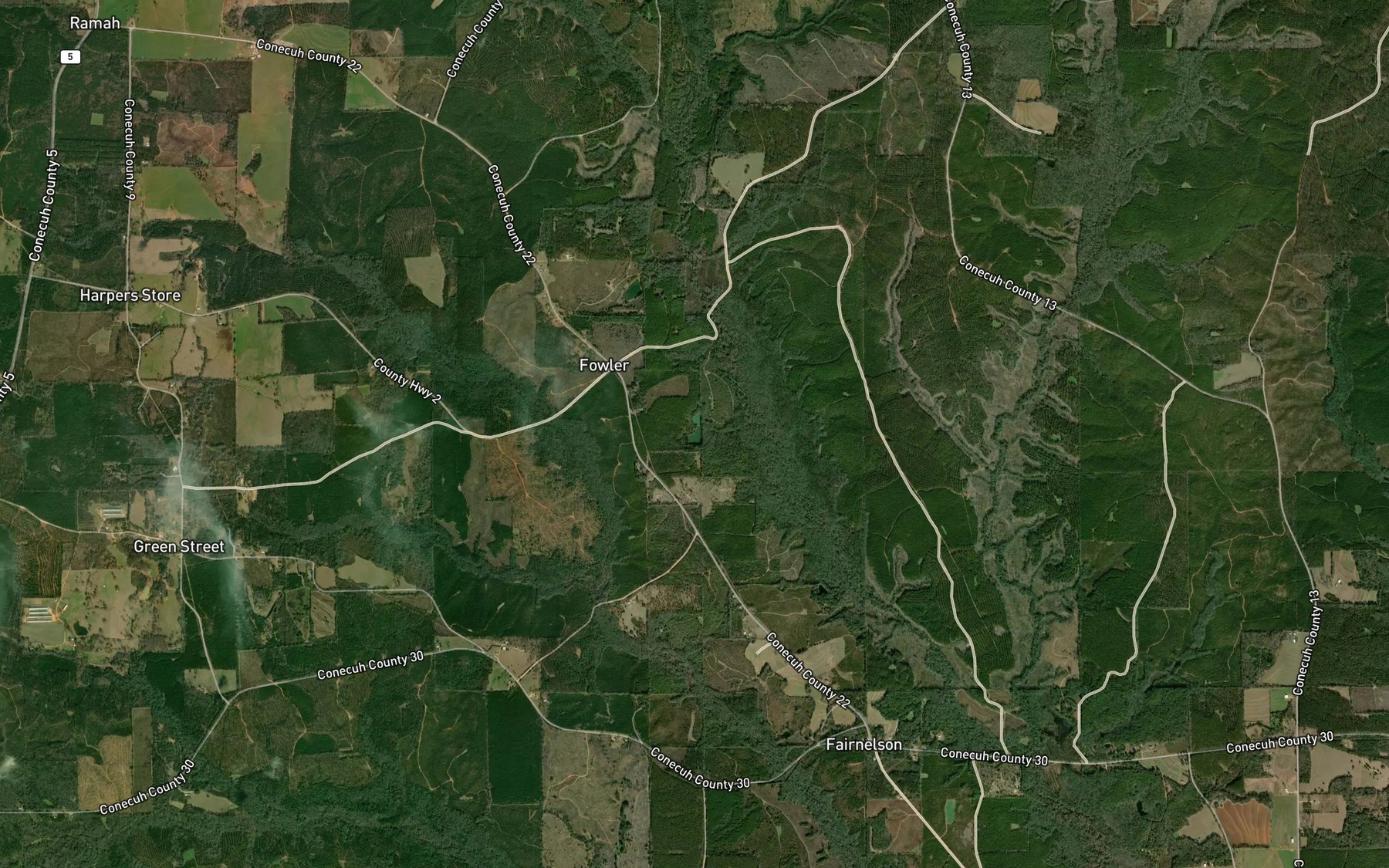 Satellite map of the Blackmons Pond