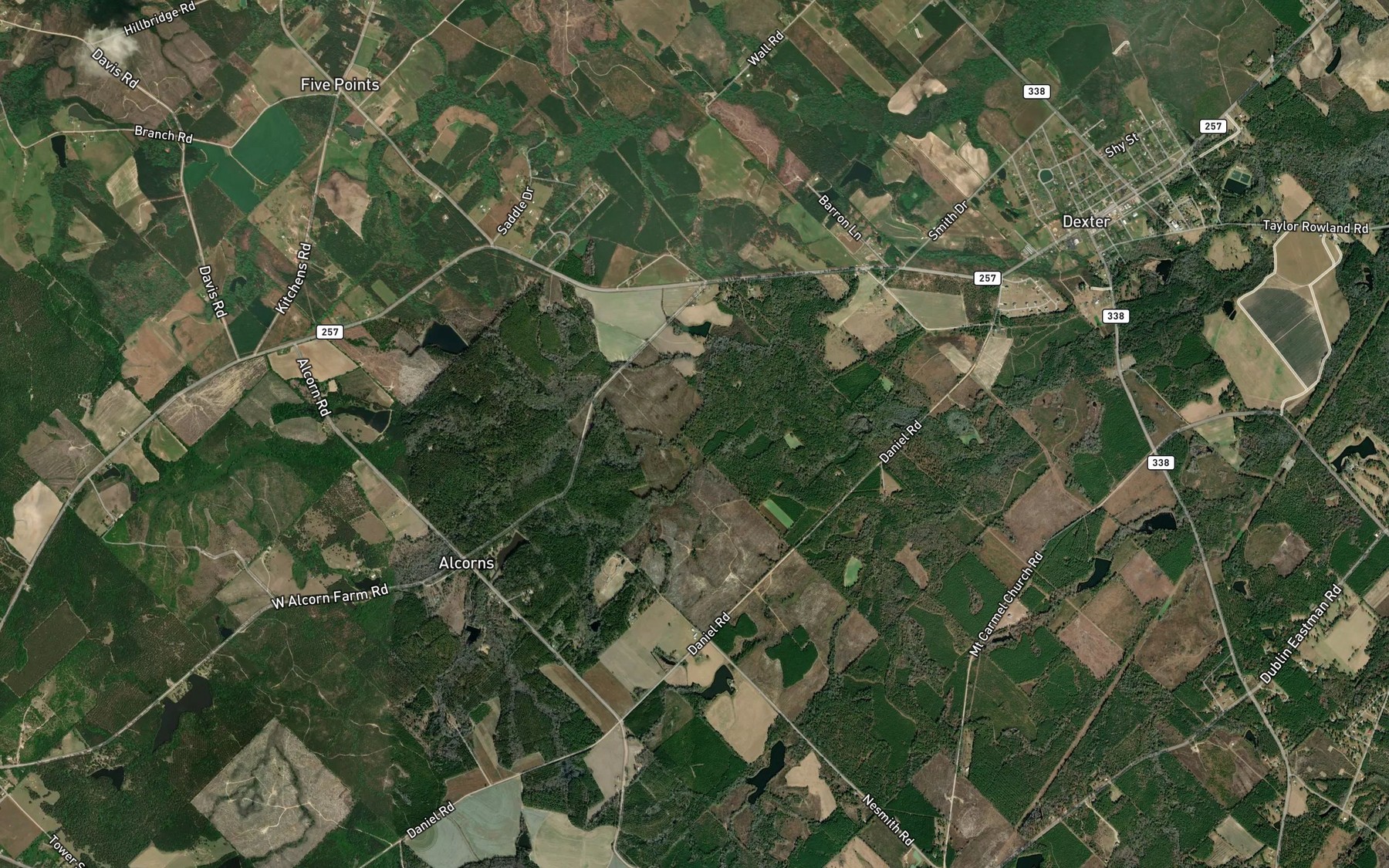 Satellite map of the Little Stitchihatchie Branch