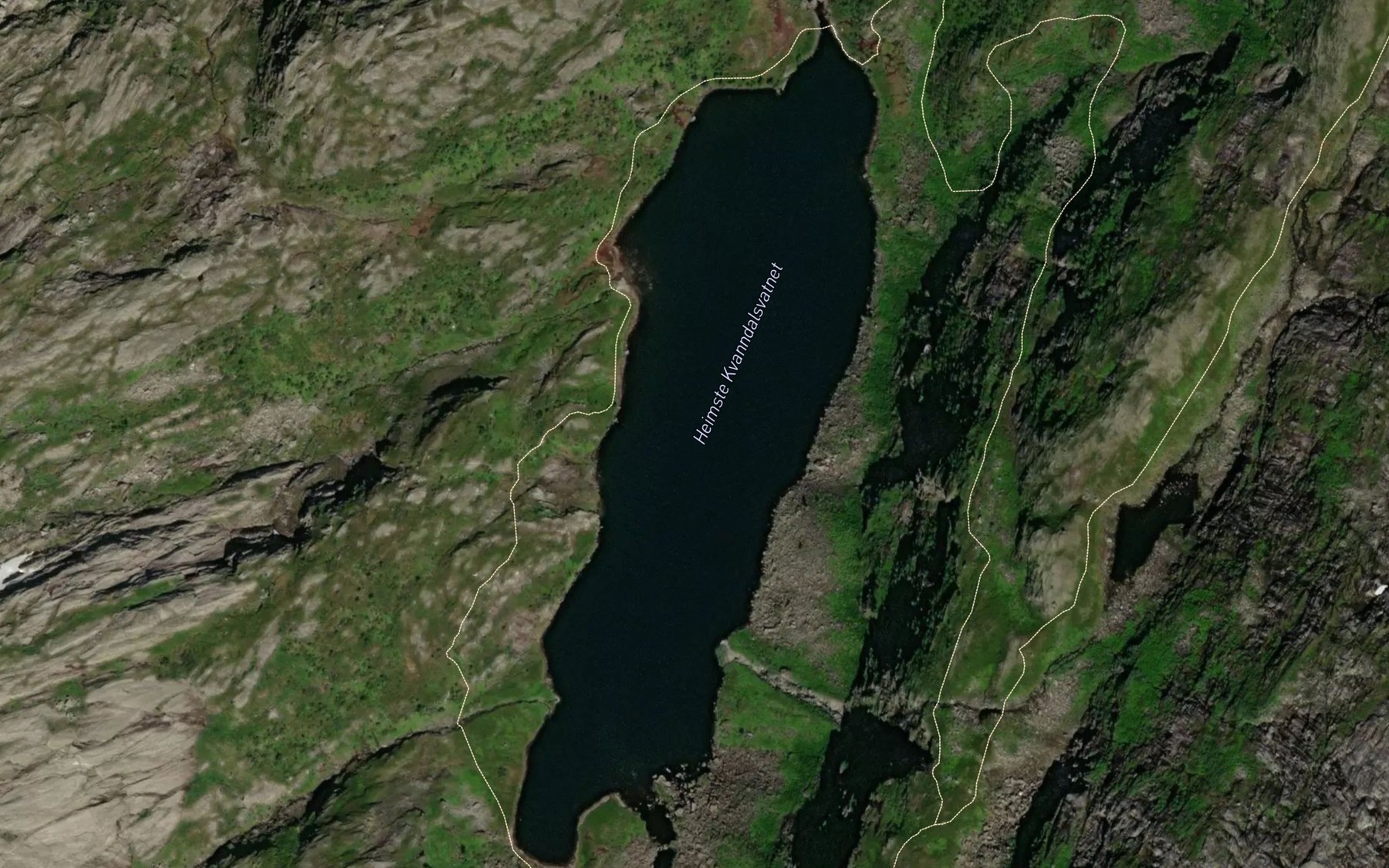 Satellite map of the Kvanndalsvatnet,heimste