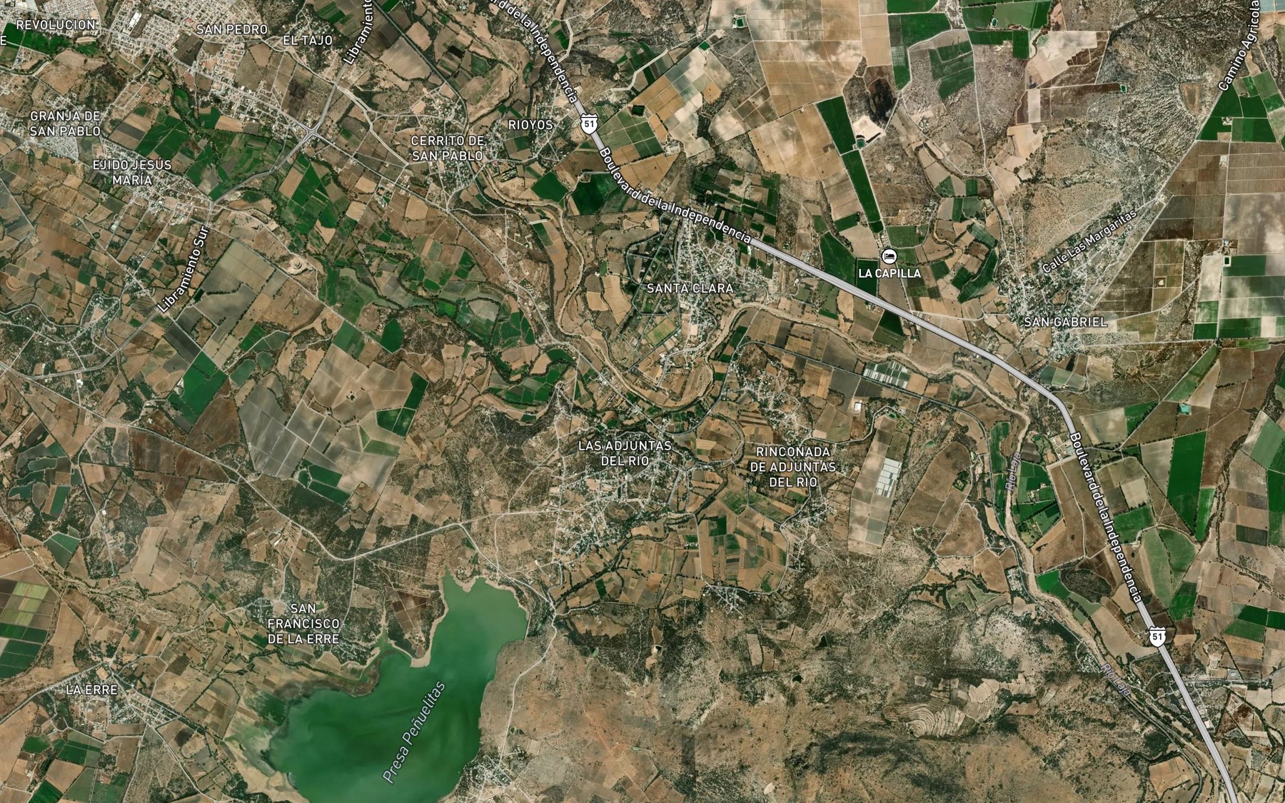 Satellite map of the Rio Dolores