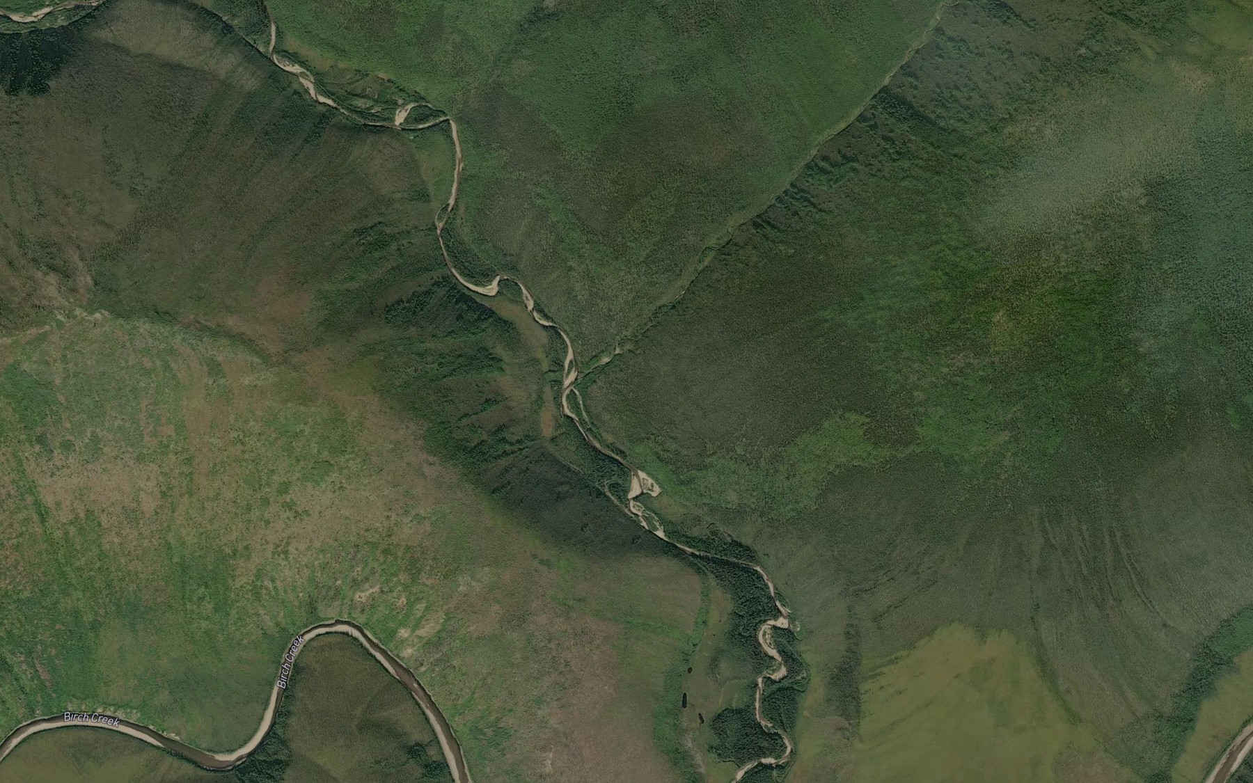 Satellite map of the Traverse Creek