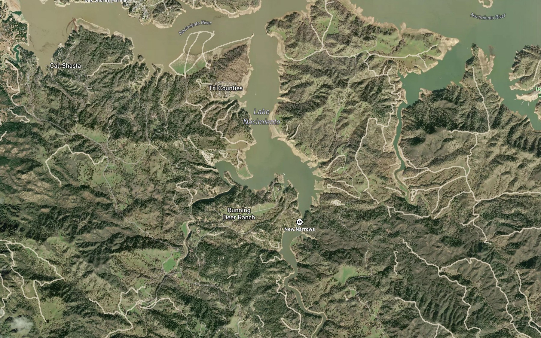Satellite map of the Town Creek