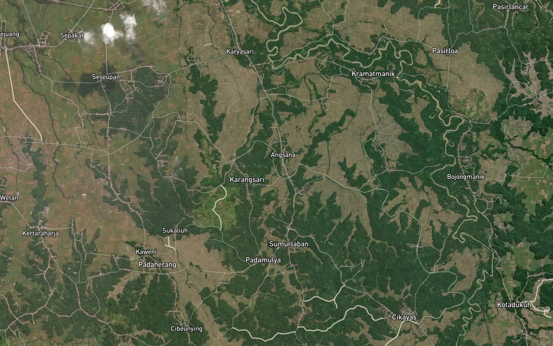 Satellite map of the Ci Cangkeuteuk