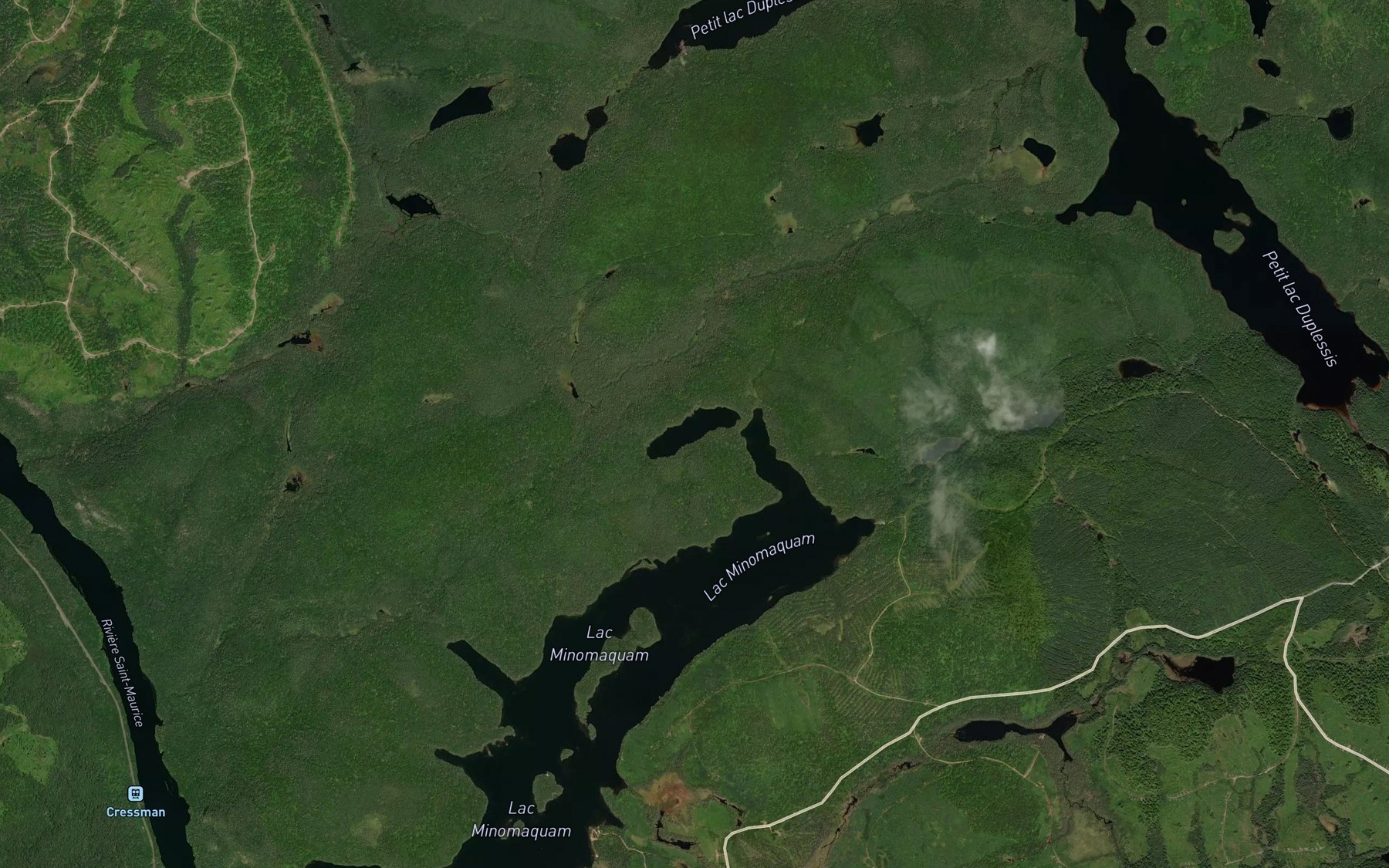 Satellite map of the Petit lac Minomaquam