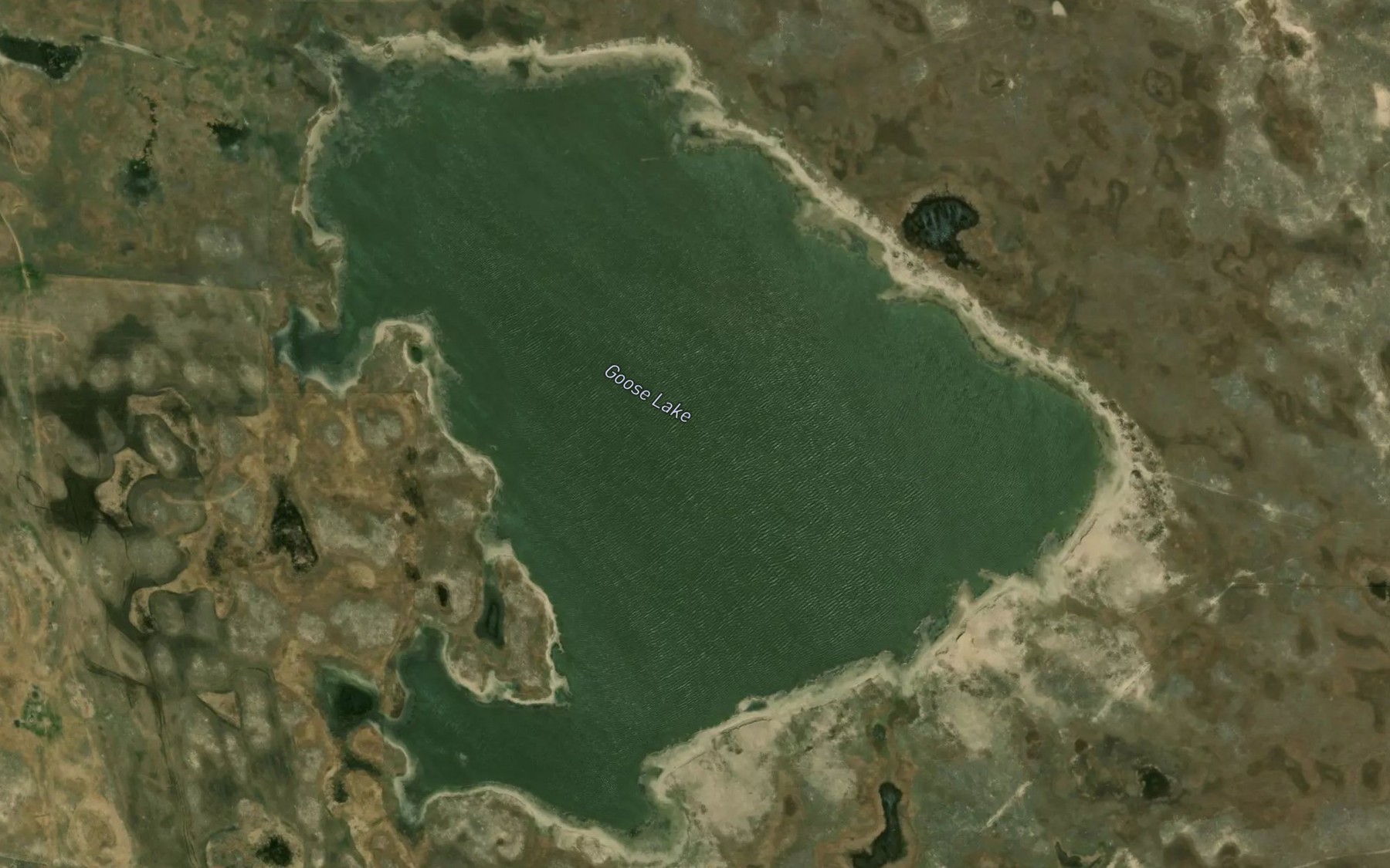 Satellite map of the Goose Lake