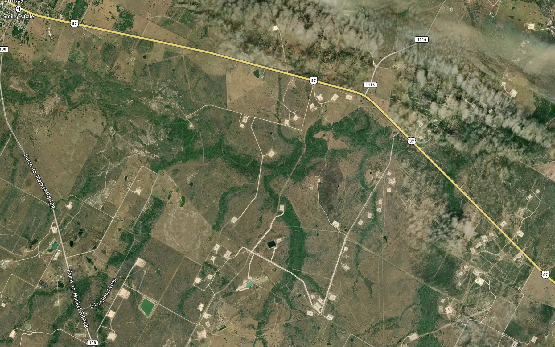 Satellite map of the Cottonwood Creek