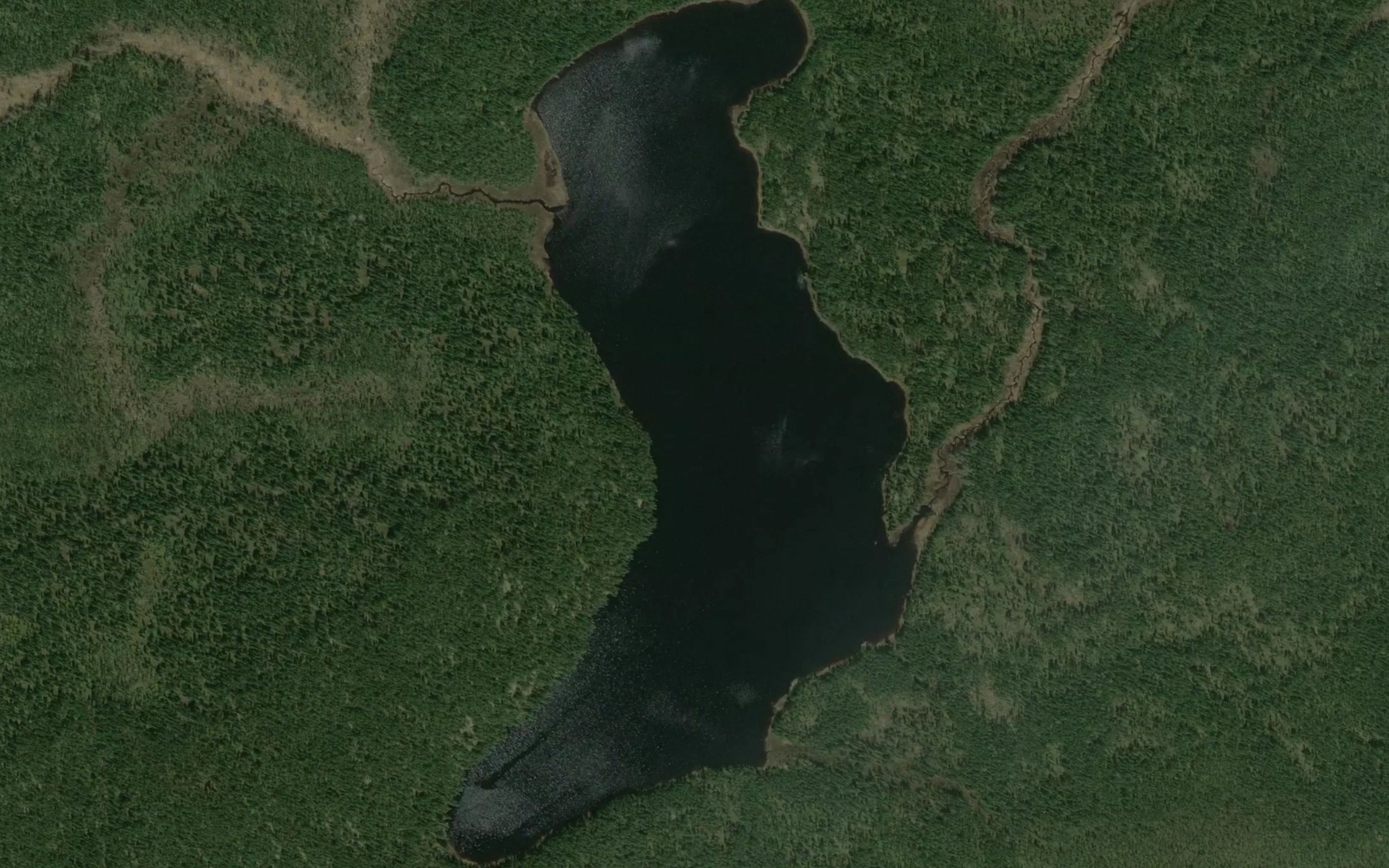 Satellite map of the Writhing Lake
