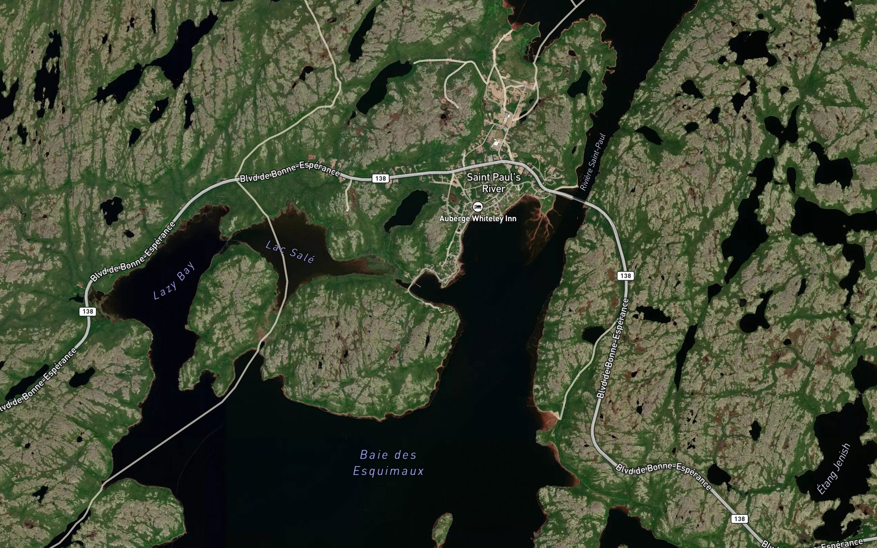 Satellite map of the Etang Beaver