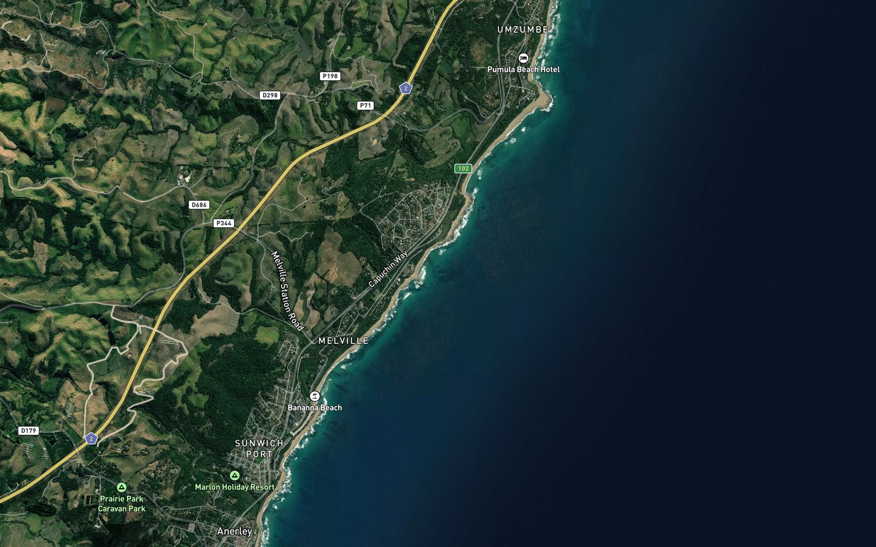 Satellite map of the Cracker Bay