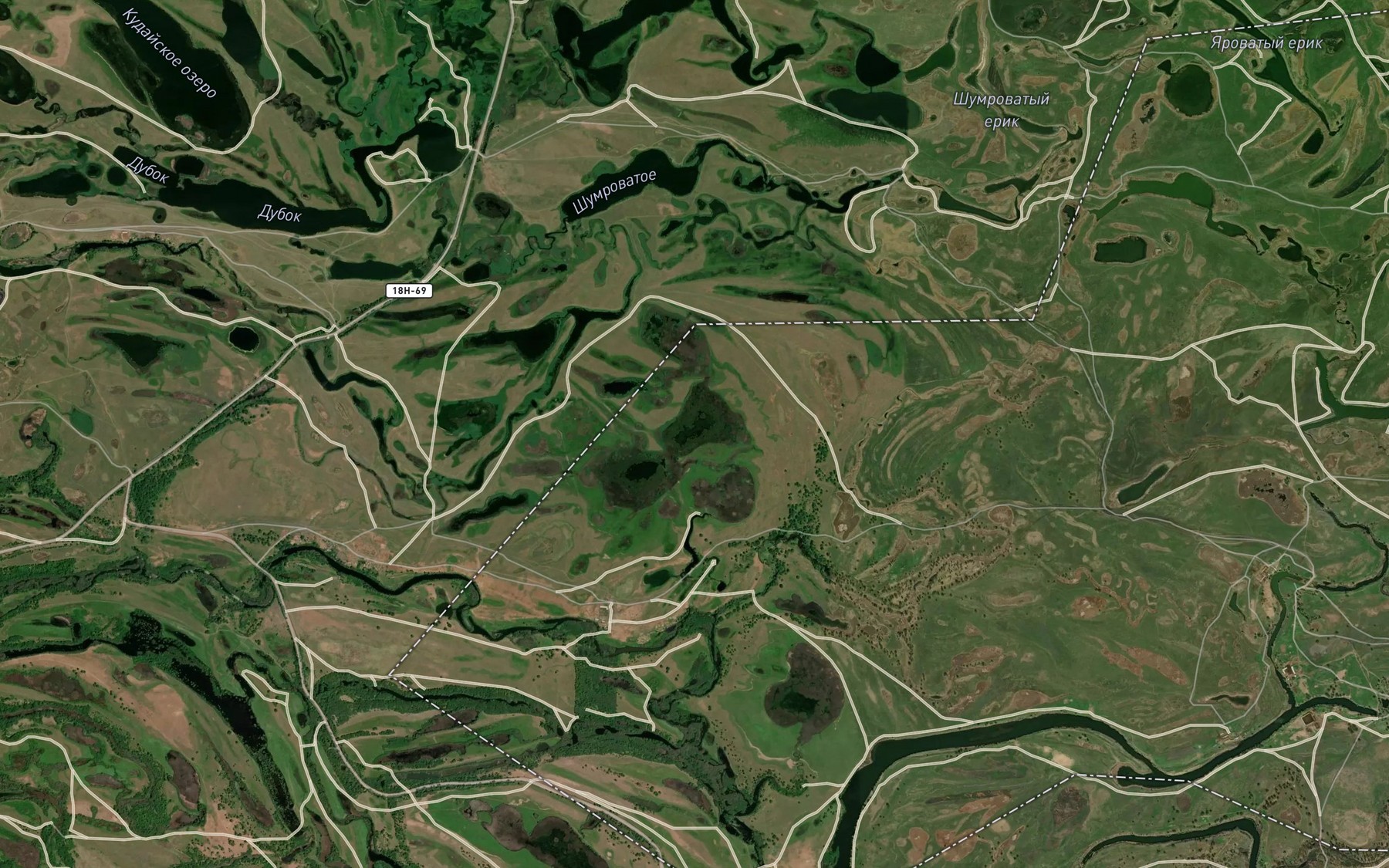 Satellite map of the Ozero Lebyazh'ye