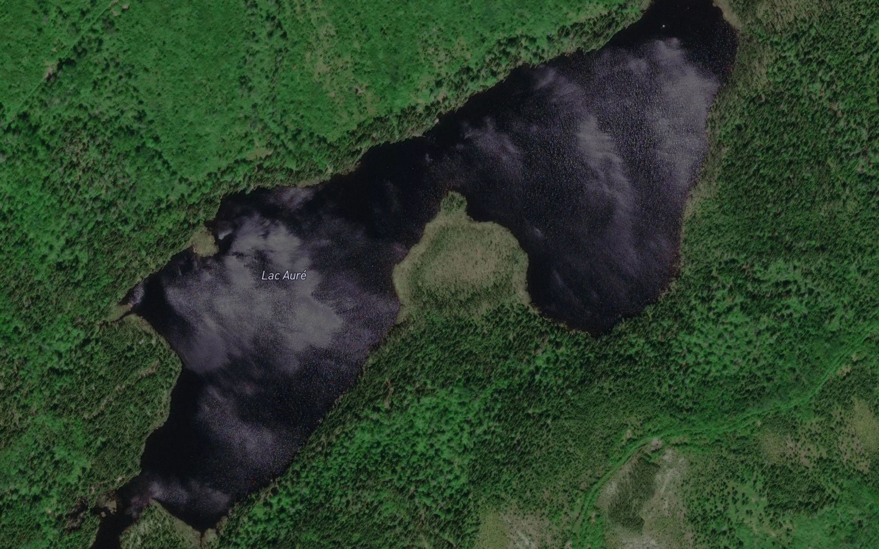 Satellite map of the Lac Aure