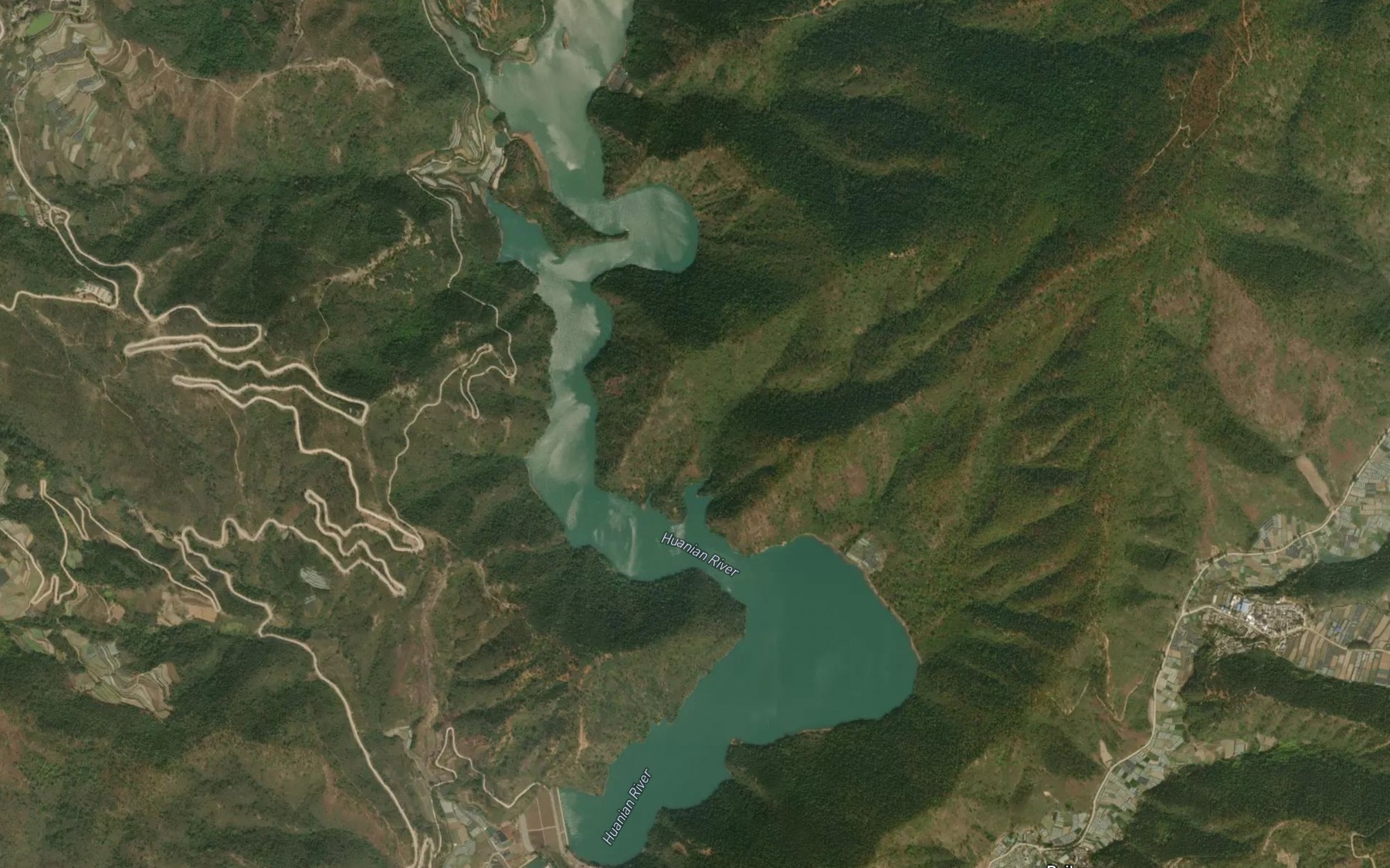 Satellite map of the Huanian Shuiku