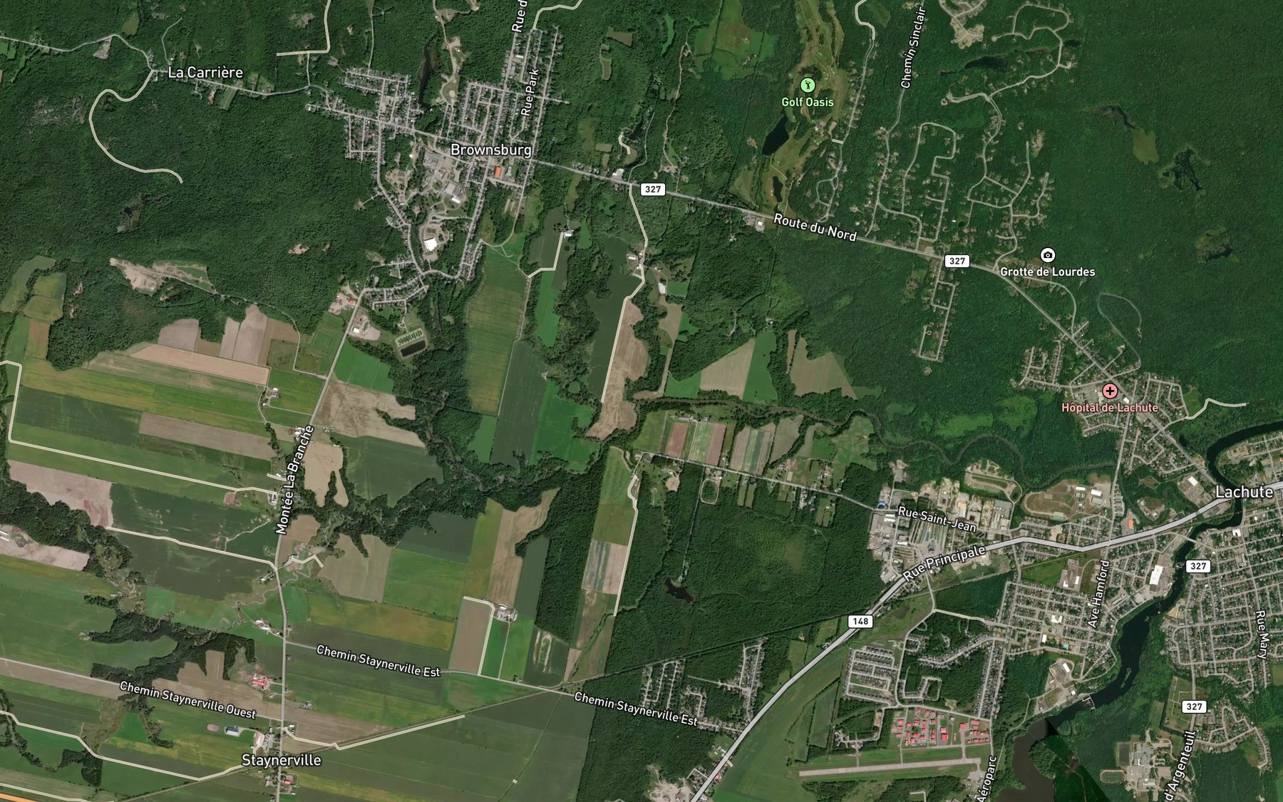 Satellite map of the Riviere de l'Est