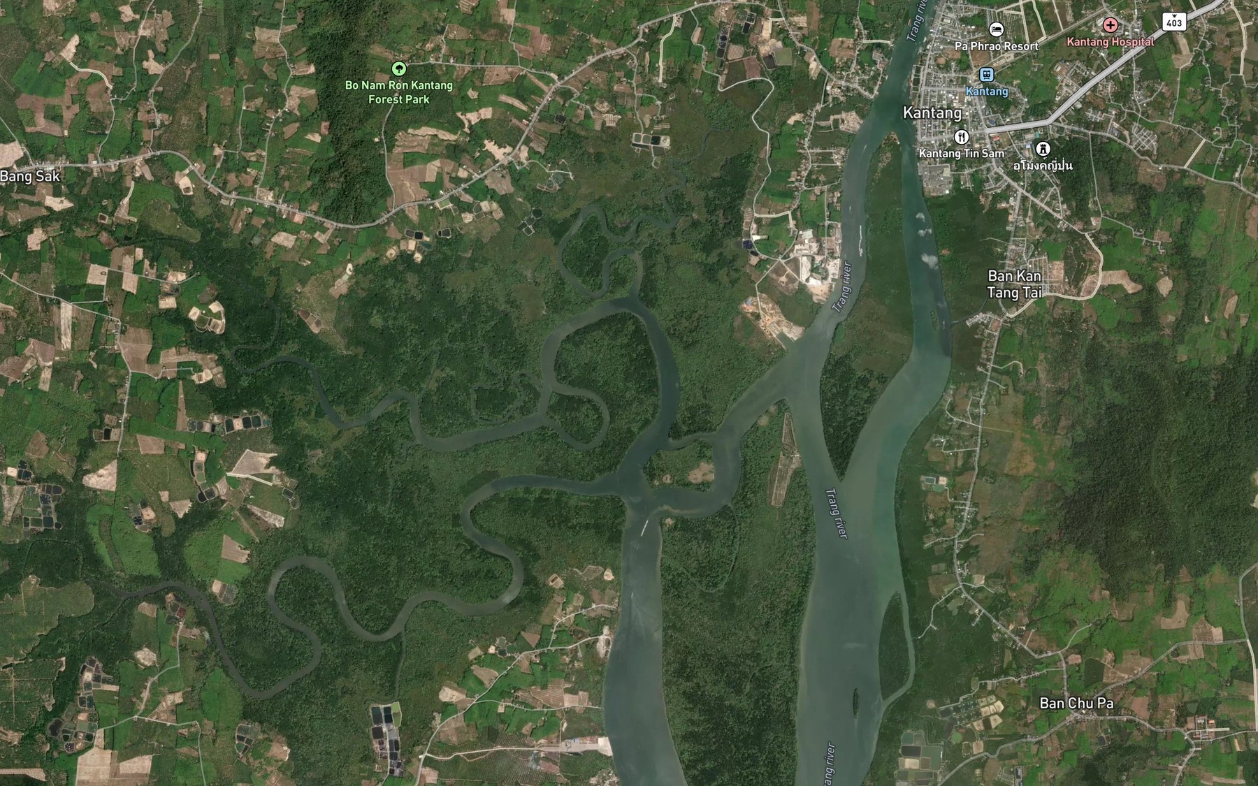 Satellite map of the Khlong Bang Sak
