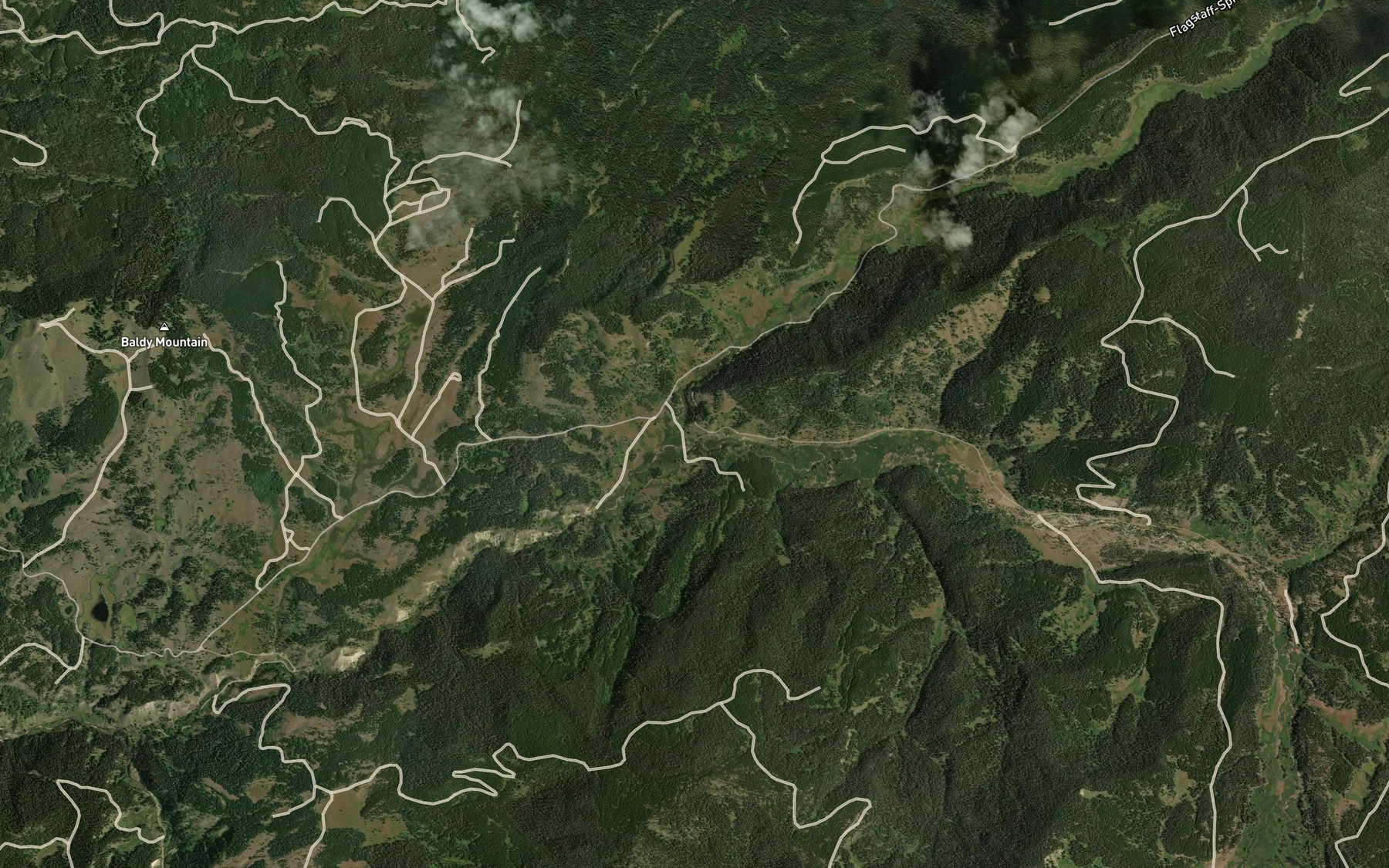 Satellite map of the Flagstaff Creek