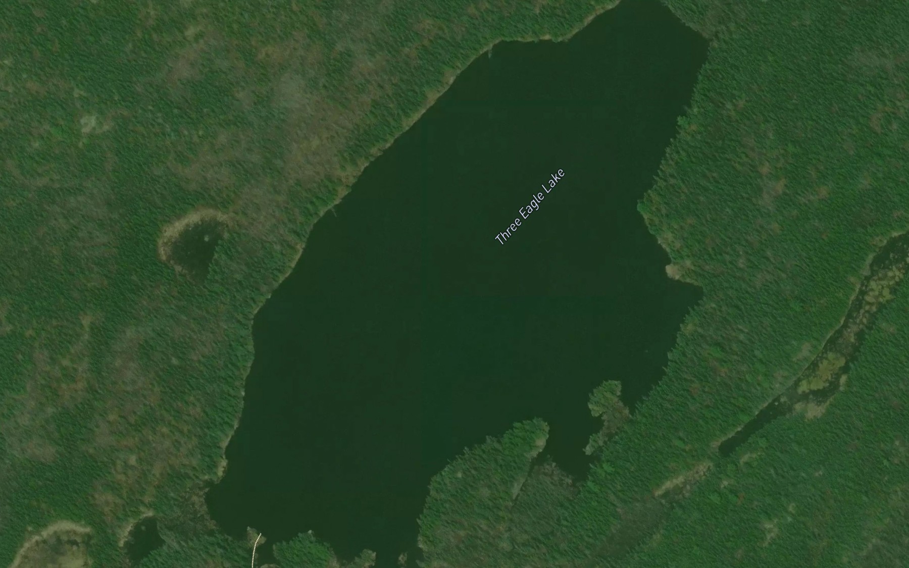 Satellite map of the Three Eagle Lake