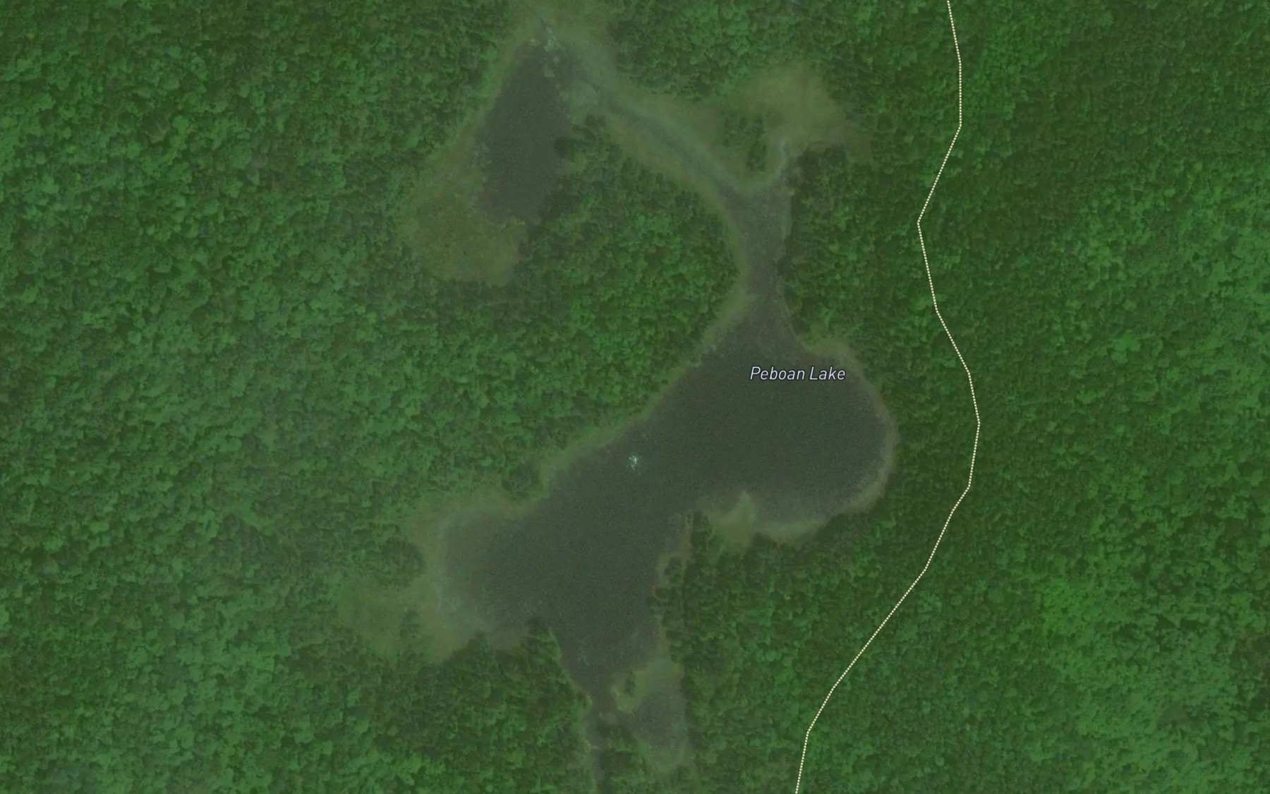 Satellite map of the Peboan Lake