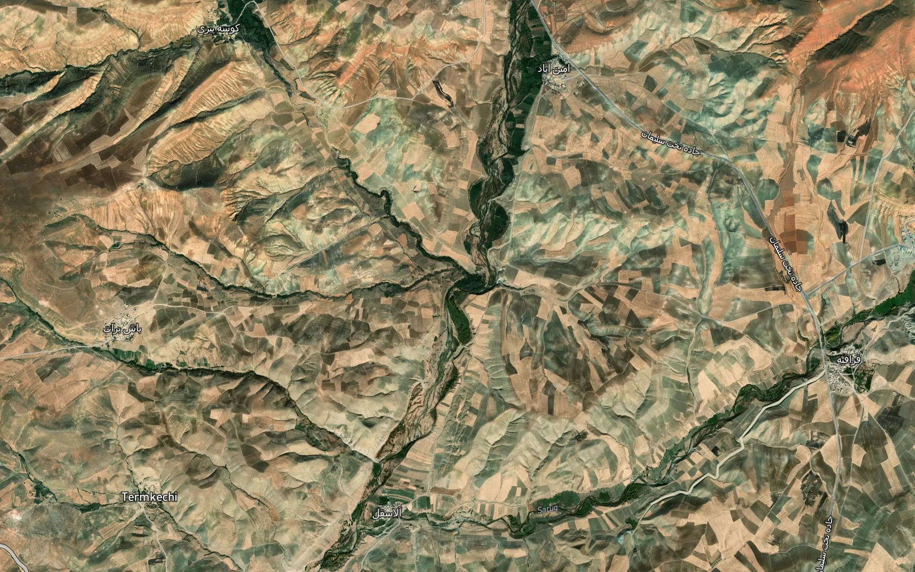Satellite map of the Rudkhaneh-ye Saruq