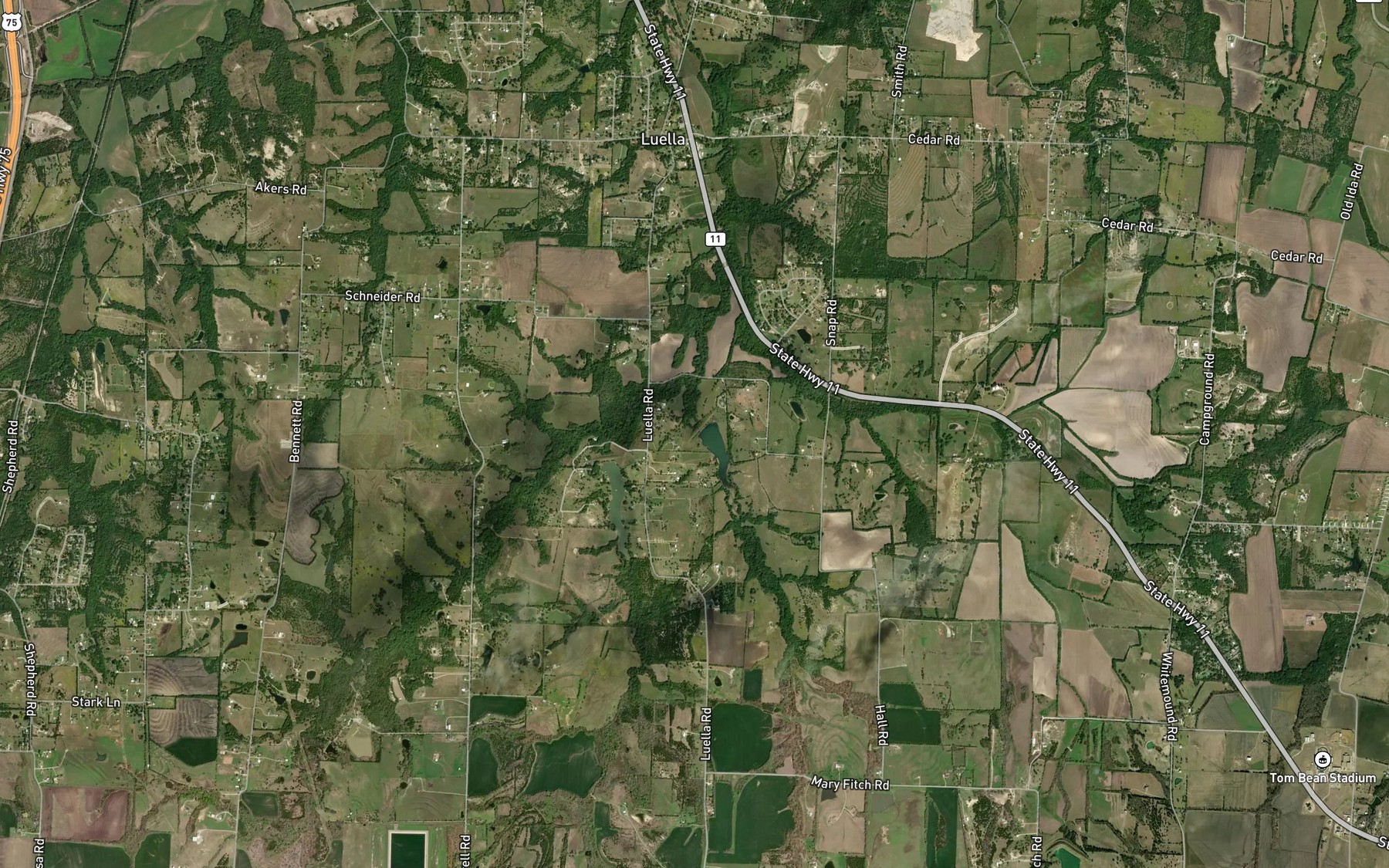 Satellite map of the Soil Conservation Service Site 15 Reservoir