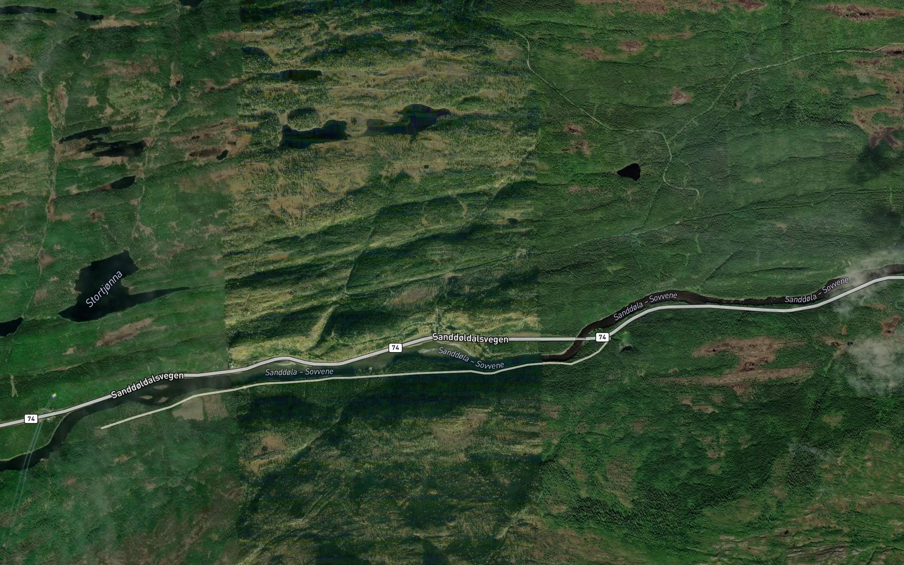 Satellite map of the Sommarfjostjonna