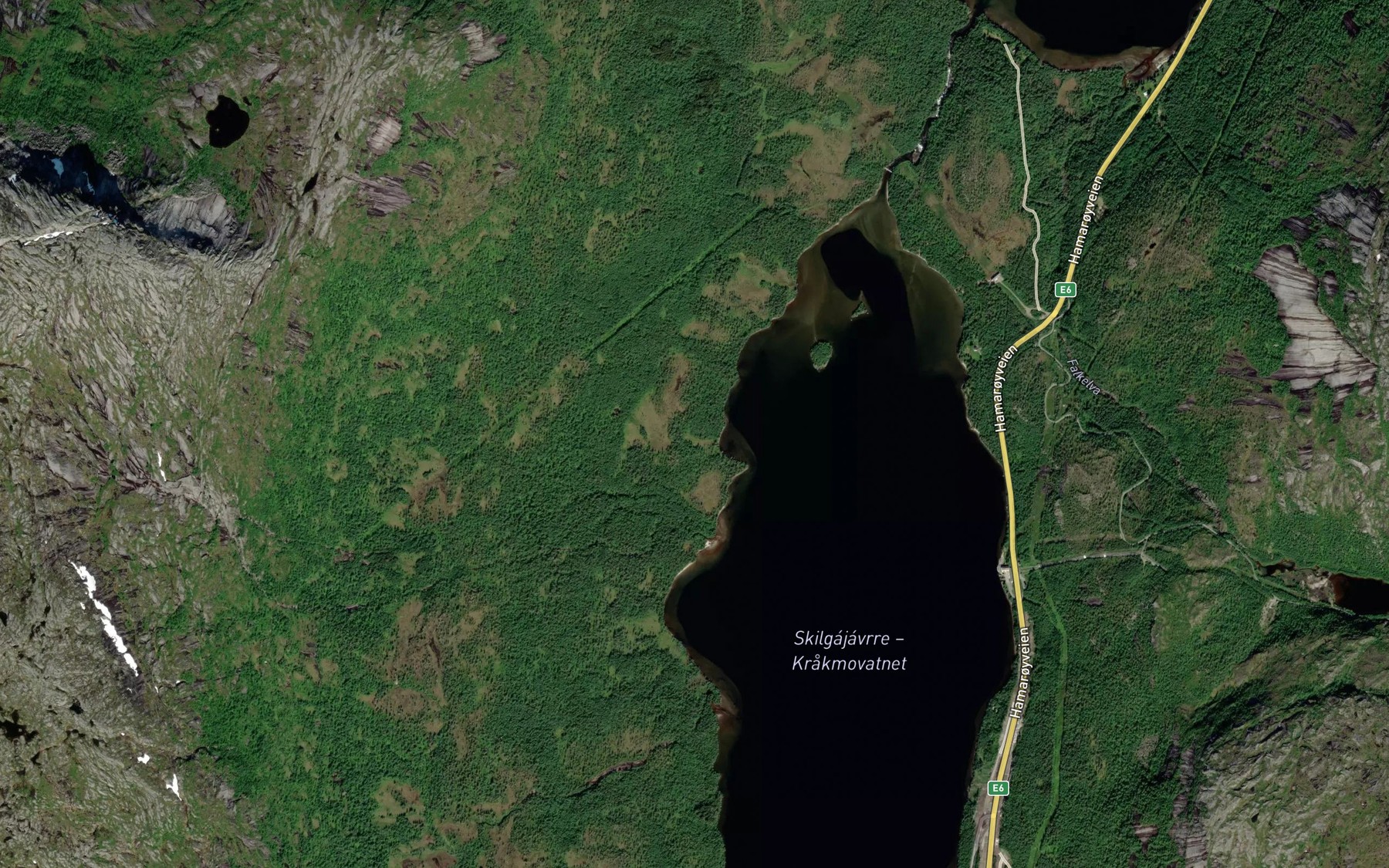 Satellite map of the Leirelva