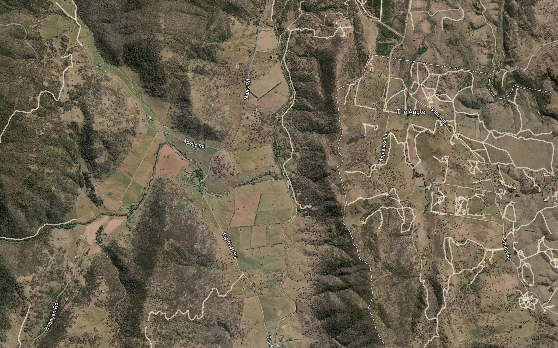 Satellite map of the Naas River