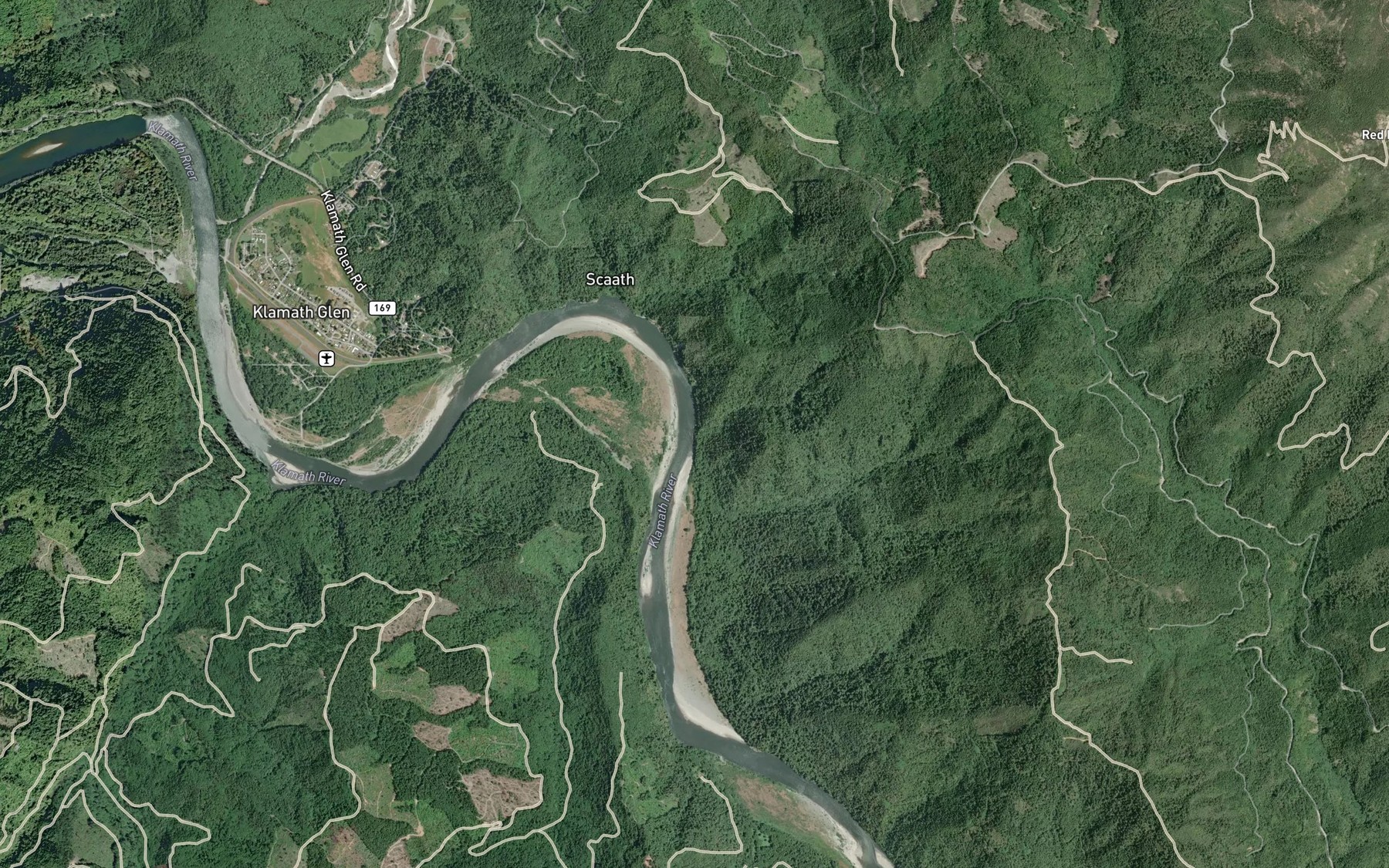 Satellite map of the Worthla Creek